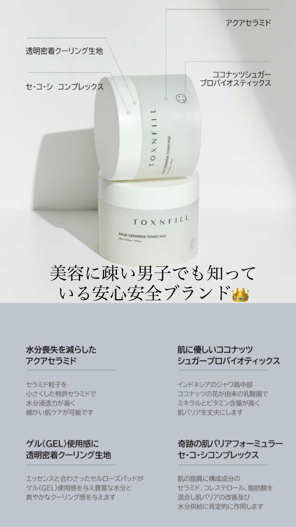 【数量限定パックプレゼント付き🎁】Toxnfill Aqua Ceramide トナーパッド　※4/18〜5/12頃より配送予定