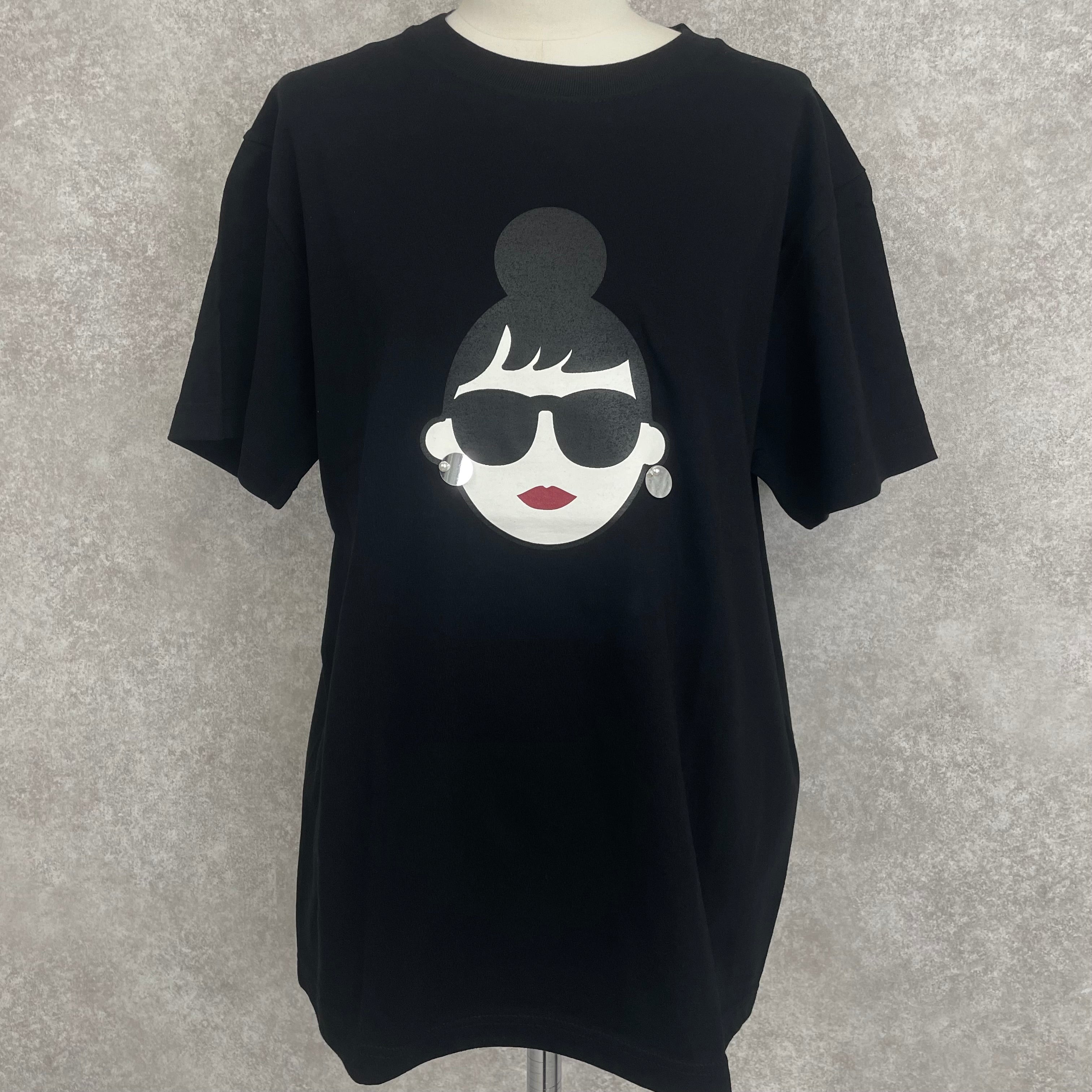 【HAPPYFACE】ＥＭＭＡ顔プリント　Ｔシャツ　ブラック　※7/30〜8/5迄に順次発送予定