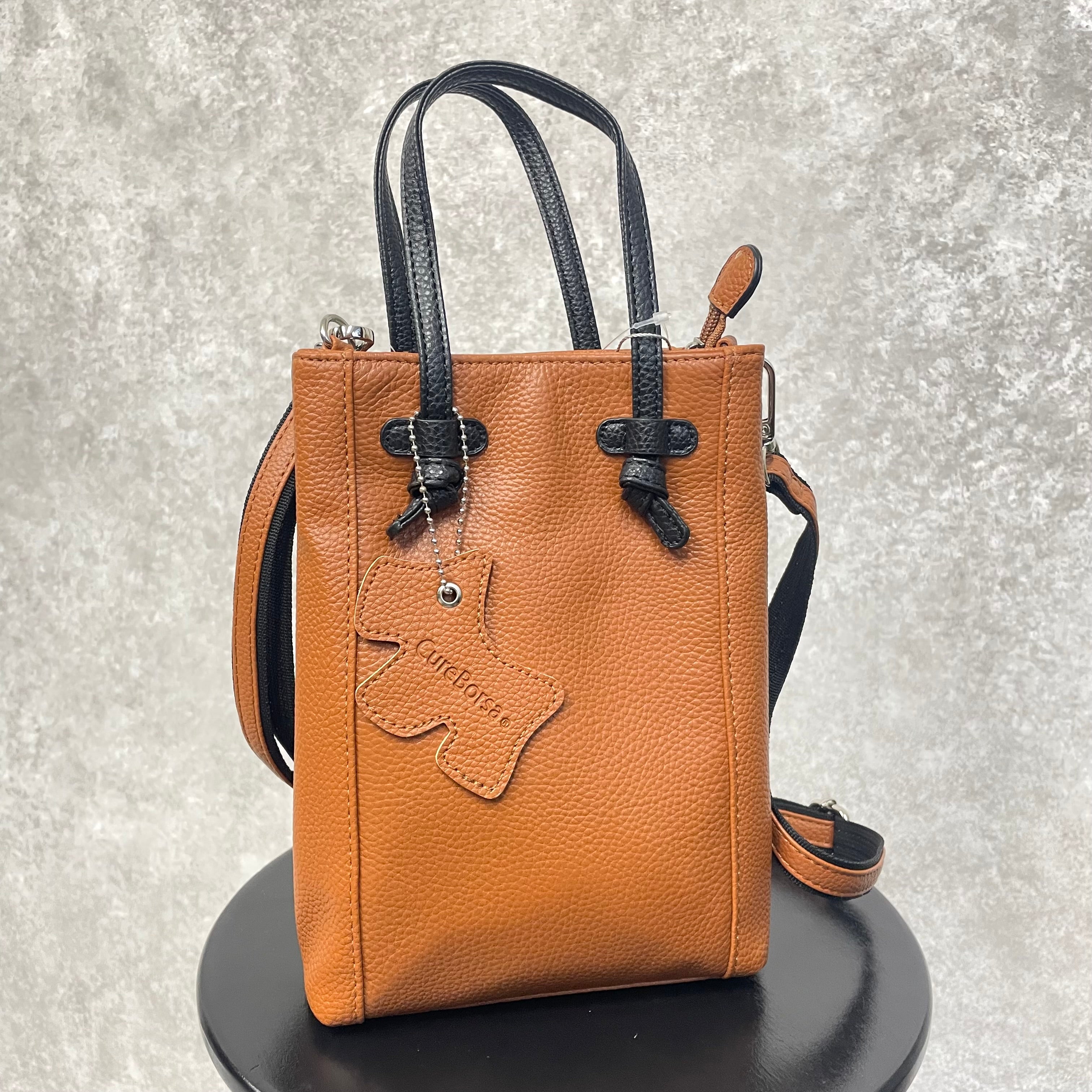 【百貨店商品🌟牛革】トップハンドルスクエアショルダー　-キャメル-　※3/5~3/11より順次発送予定