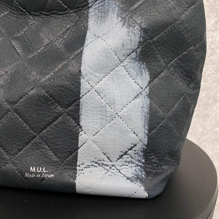 【MUL094-WH】ドロップ2way S オイルレザーキルティング(ブラック) ホワイトライン　※10/29〜11/2より弊社事務所から順次発送