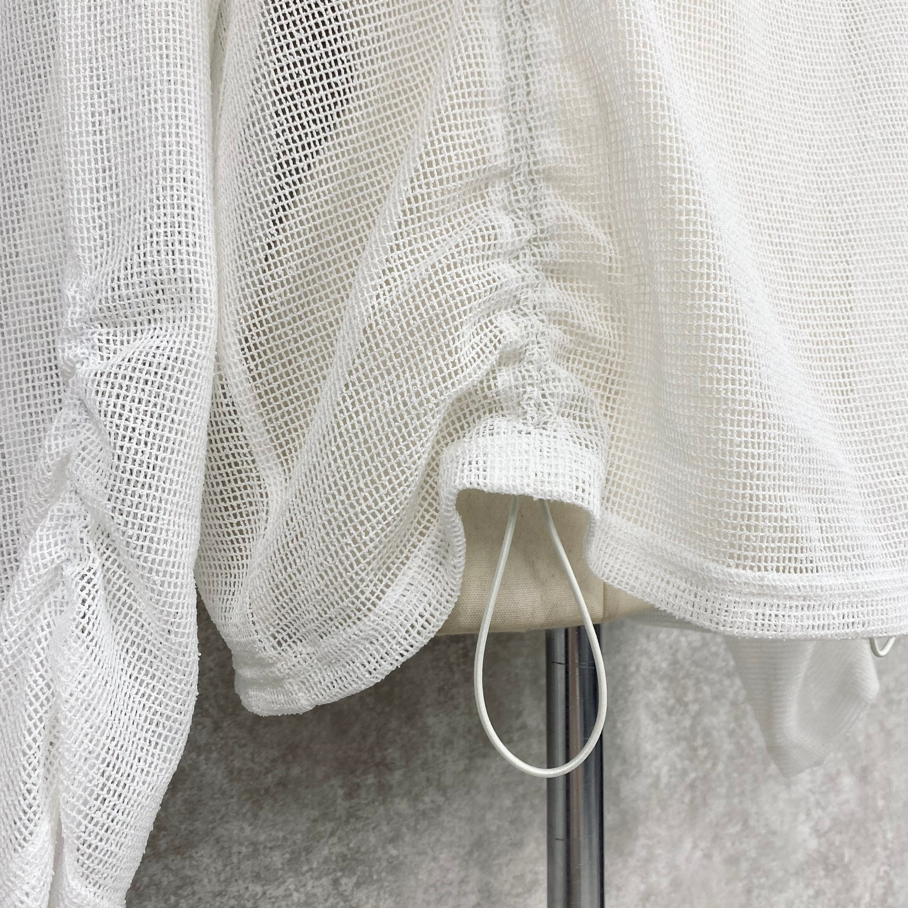 【ASYMM】TWIST LINE MESH TOPS -white-　※7/28〜8/1迄に順次発送