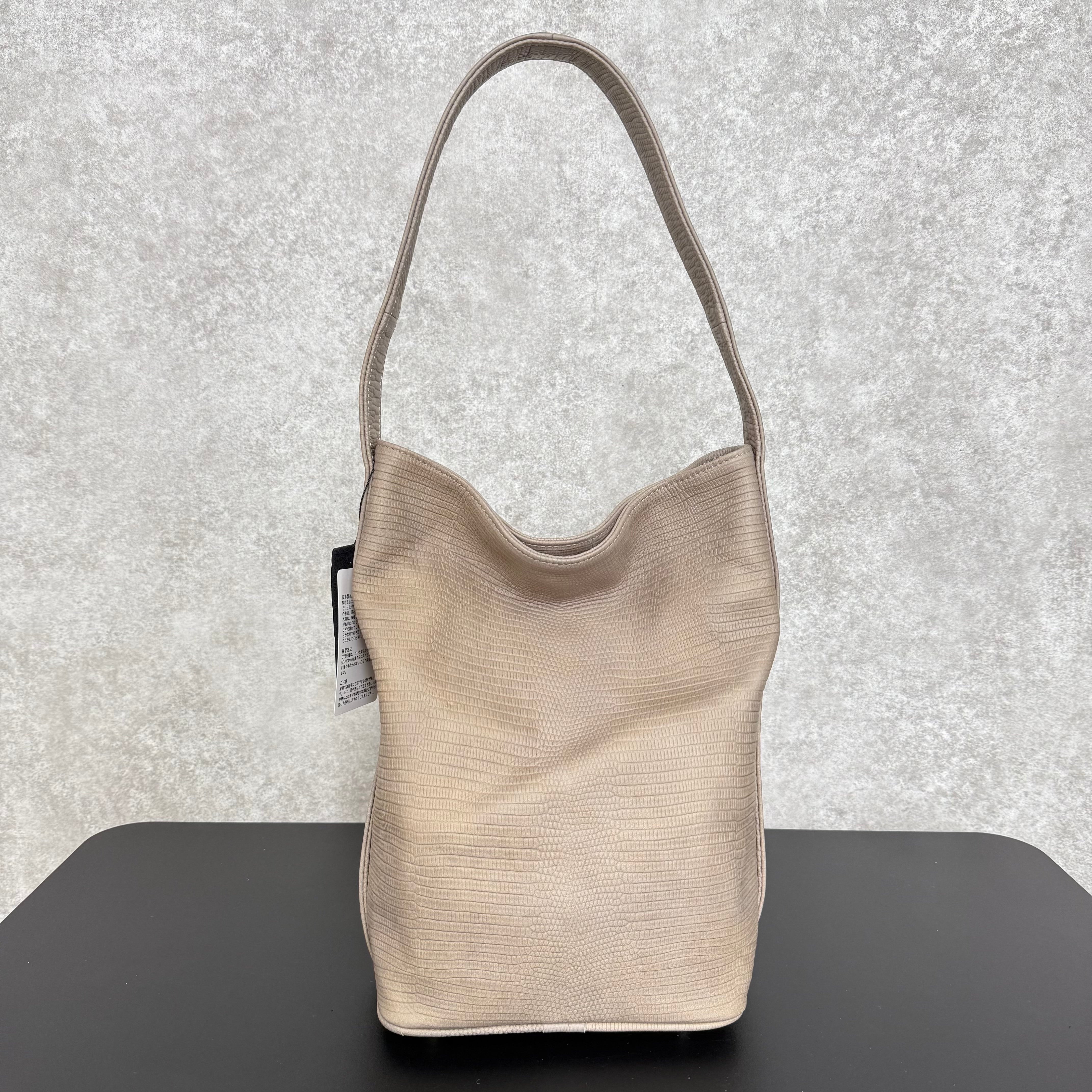 【MUL084】バケットトートS　‐グレージュ-　リザード型押し　※7/2〜7/12より事務所から順次発送予定