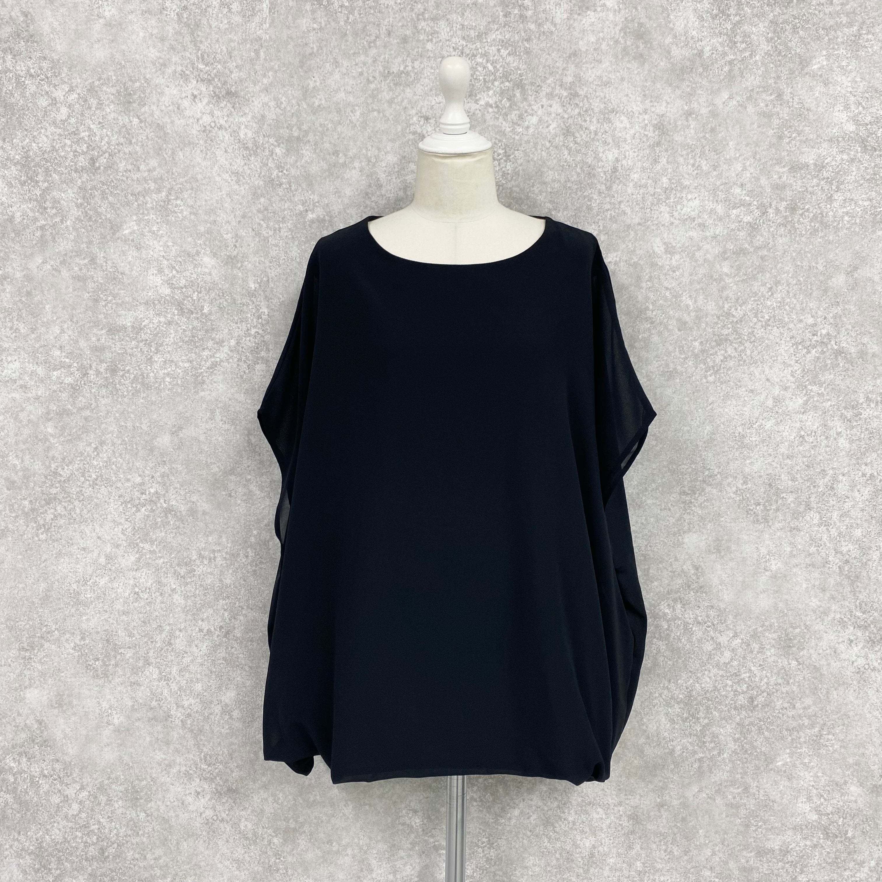 【ASYMM】MISTY CHIFFON BLOUSE -black-　※7/28〜8/1迄に順次発送
