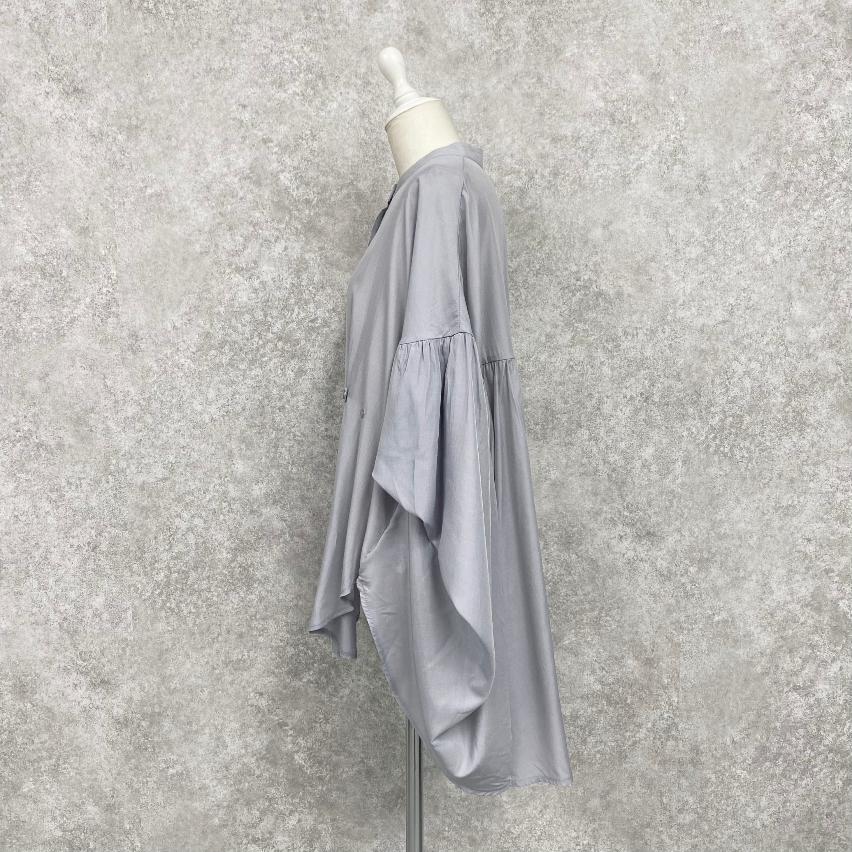 【ASYMM】COCOON FLOW SHIRT -blue gray-　※7/28〜8/1迄に順次発送