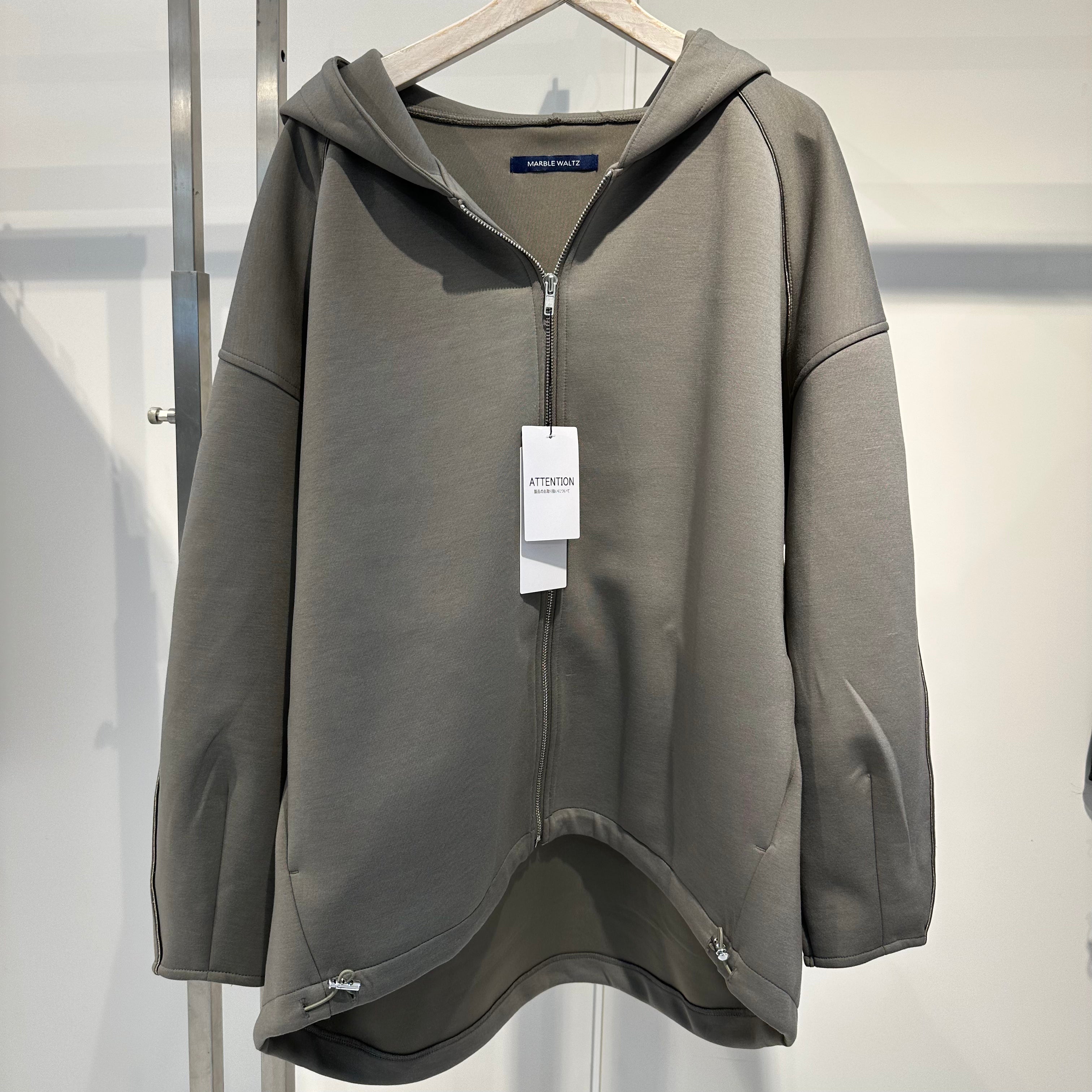 ダンボールポンチフードＺＩＰアウター　グレーカーキ　※11月上旬〜中旬より順次配送