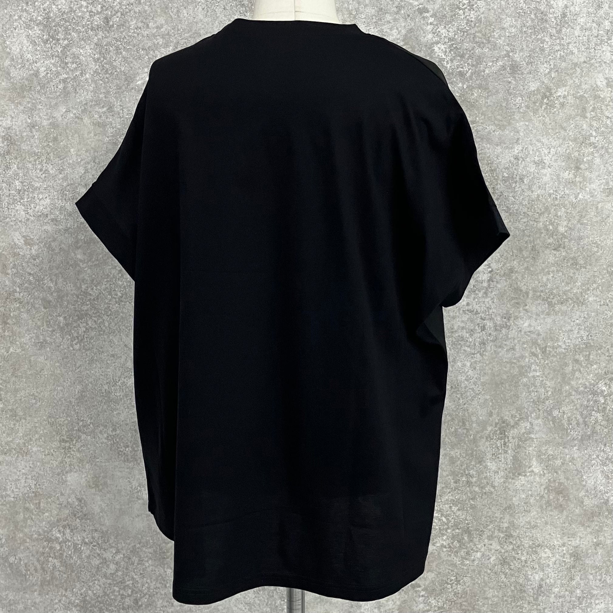 シースルー重ね着風ロゴTシャツ　-ブラック-  ※4/16~4/22頃に順次発送予定