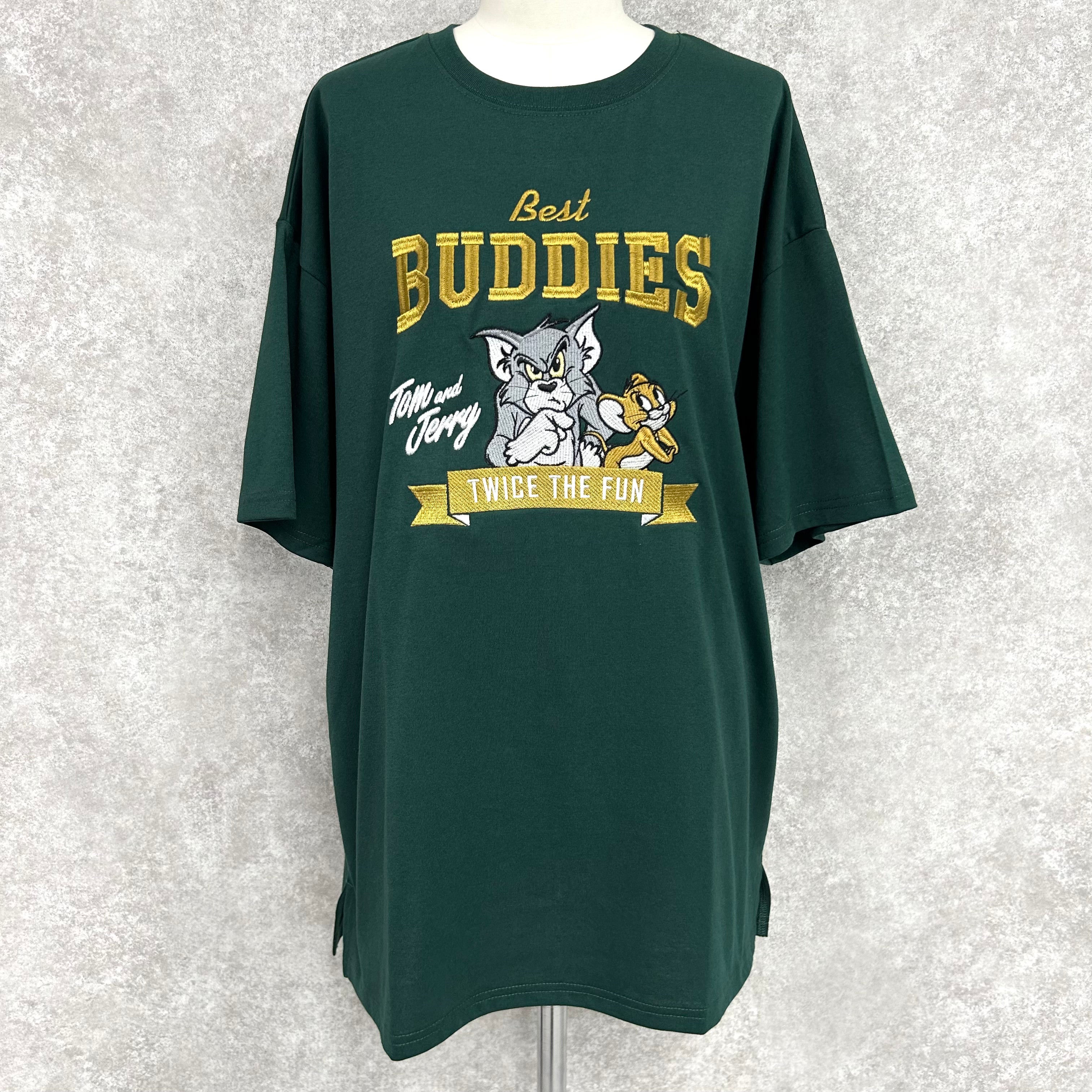 トム＆ジェリーBUDDIES Tシャツ Lサイズ -グリーン-　※10/15-21頃より順次配送予定