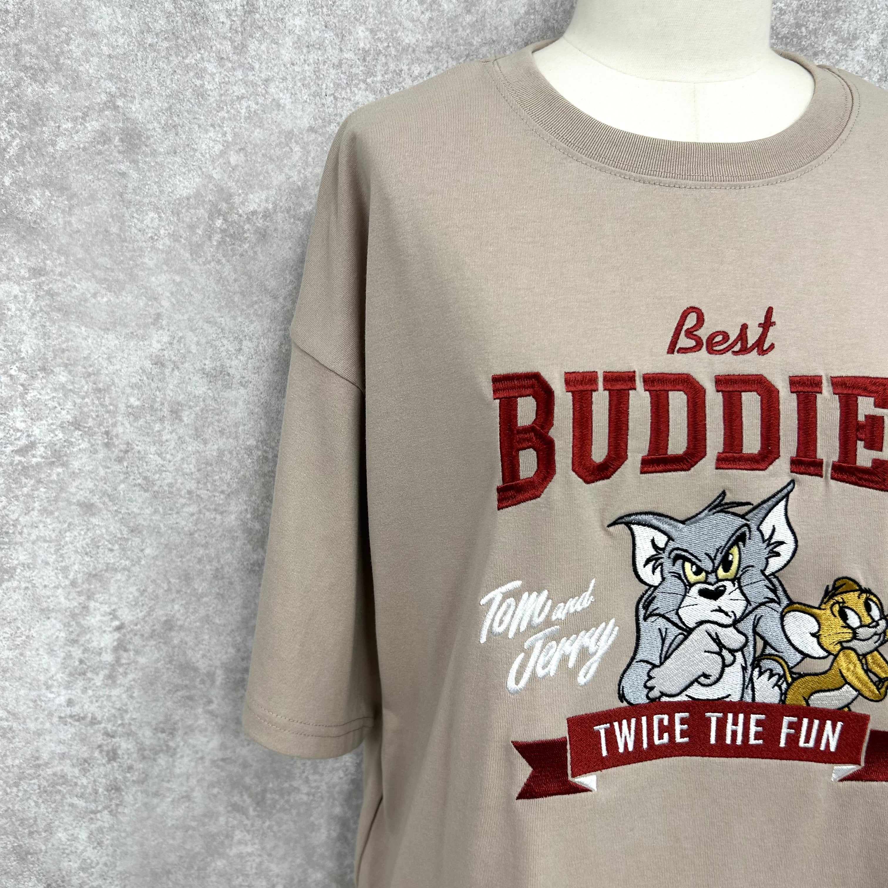 トム＆ジェリーBUDDIES Tシャツ Lサイズ -ベージュ-　※10/15-21頃より順次配送予定