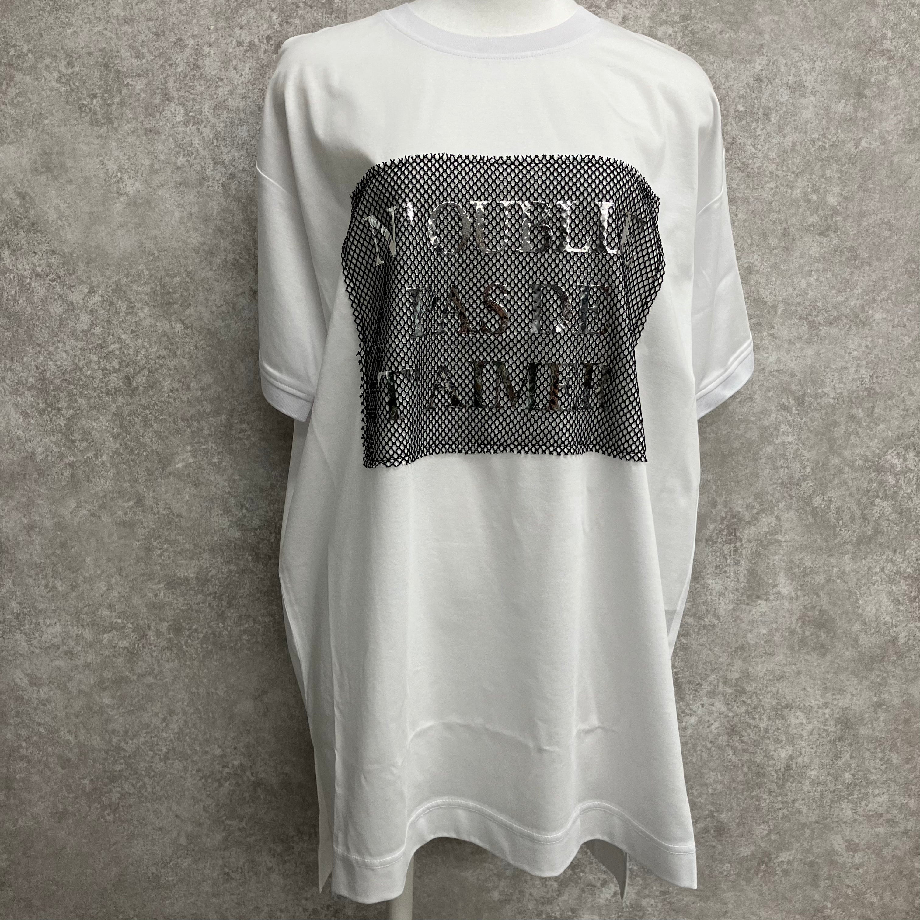 網目風ロゴTシャツ　-ホワイト-　※7/9~7/15迄に順次発送予定