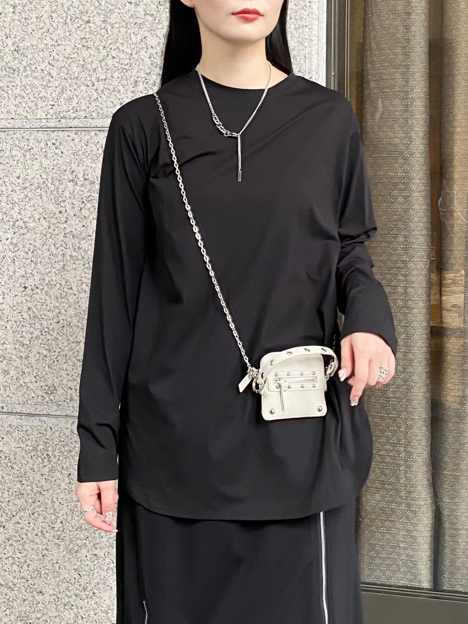 【ASYMM】LAYER MATE LONG SLEEVE -black-　※1週間前後で配送予定