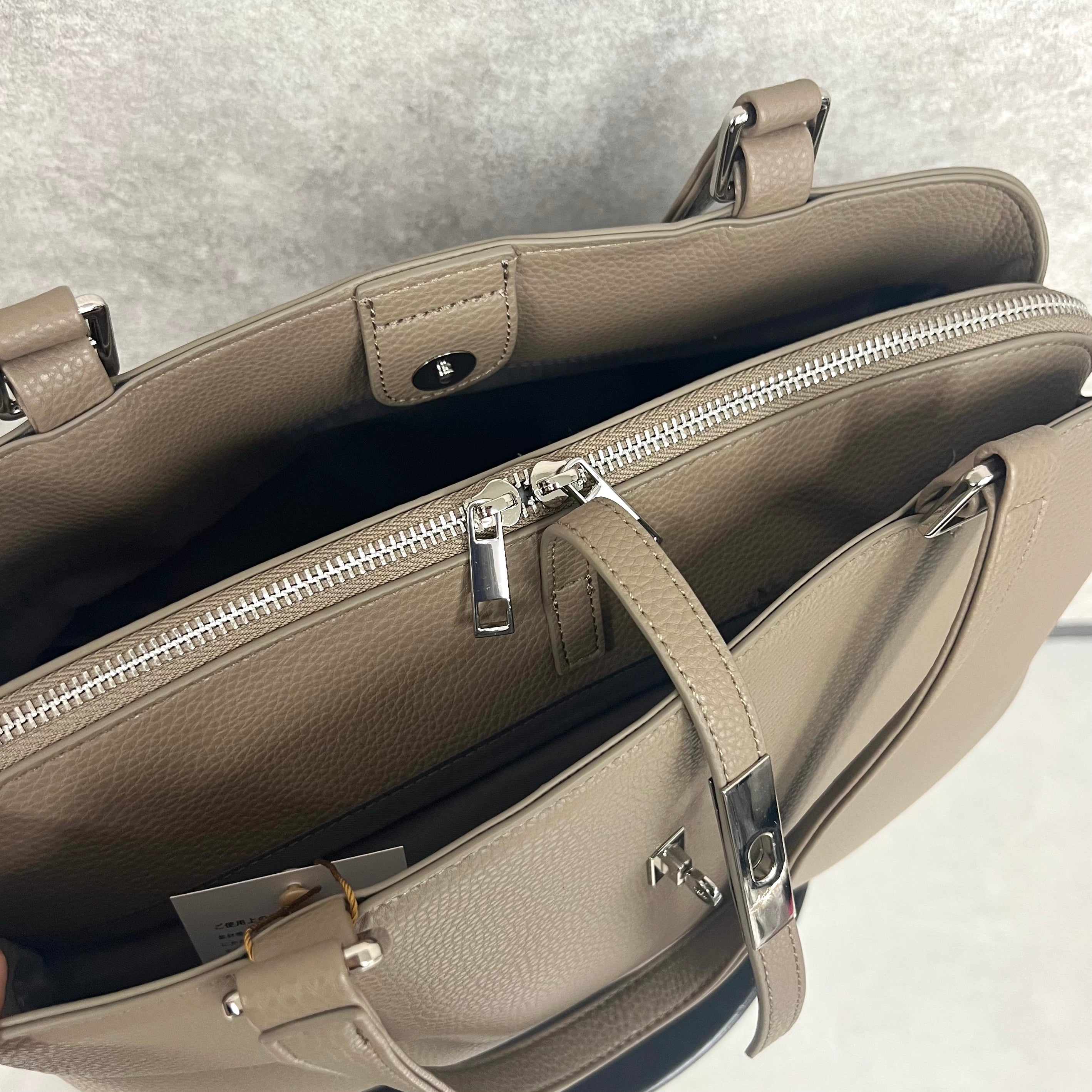 3ROOMトートバッグシルバー金具　-グレーベージュ-　※5/21~27迄に順次発送予定
