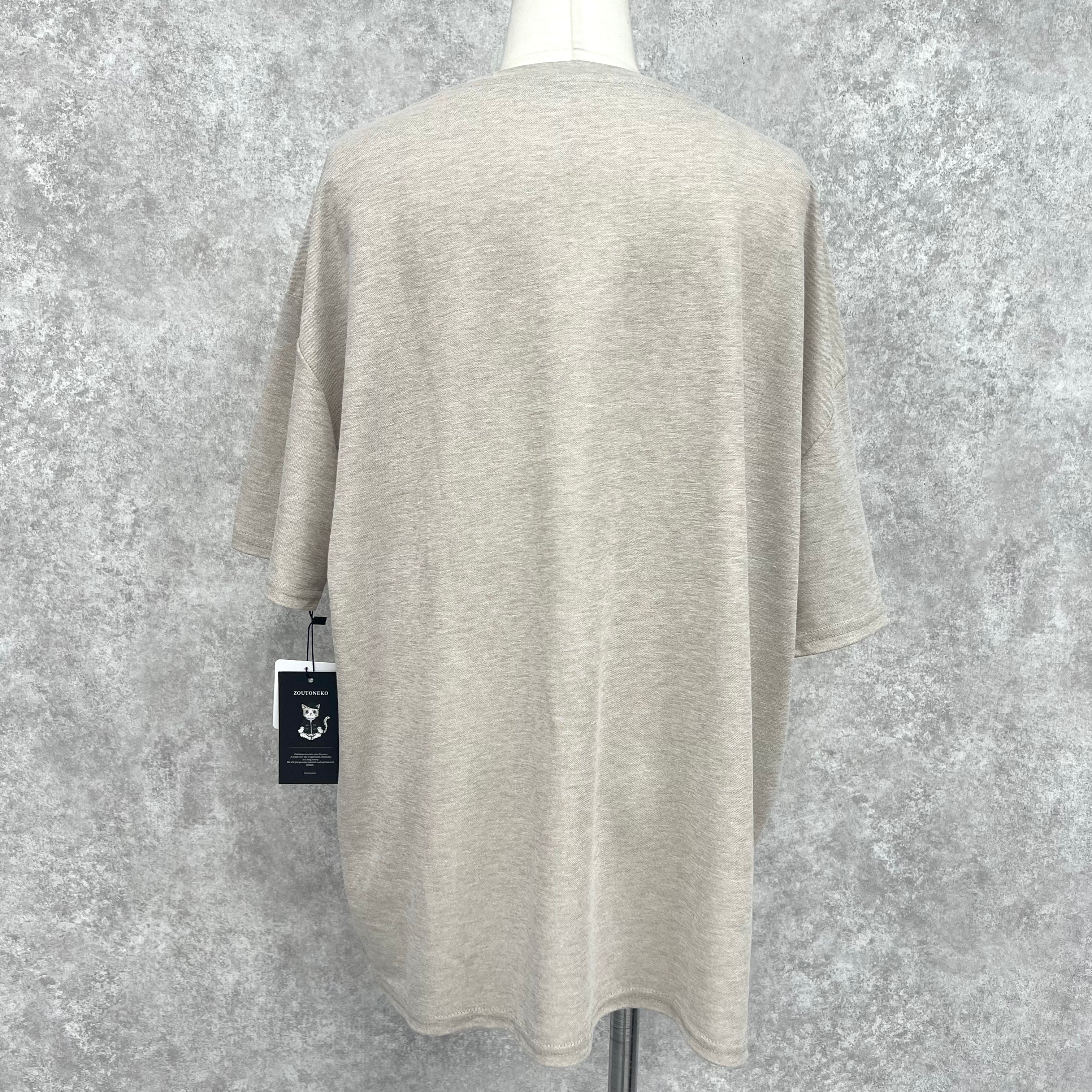チュール付きオーバーサイズTシャツ -ベージュ-　※5/28~6/3迄に順次発送予定