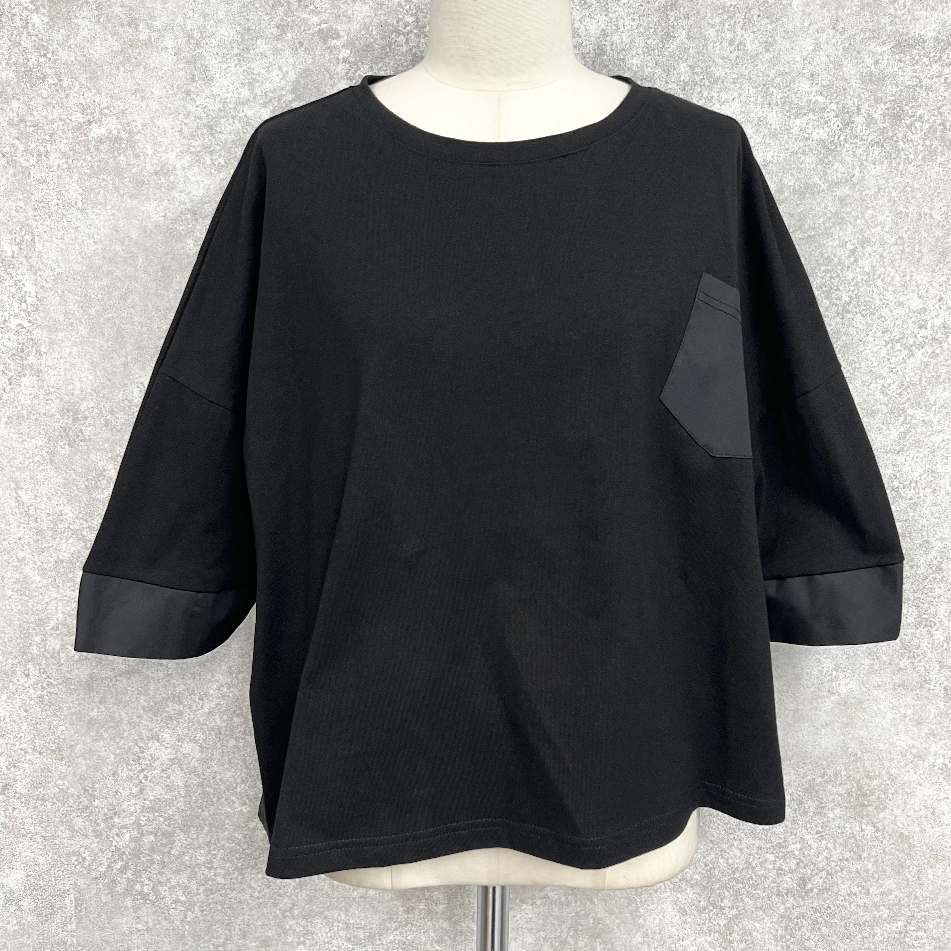 5分丈シンプルTシャツ　-ブラック-　 ※5/28~6/3頃に順次発送予定