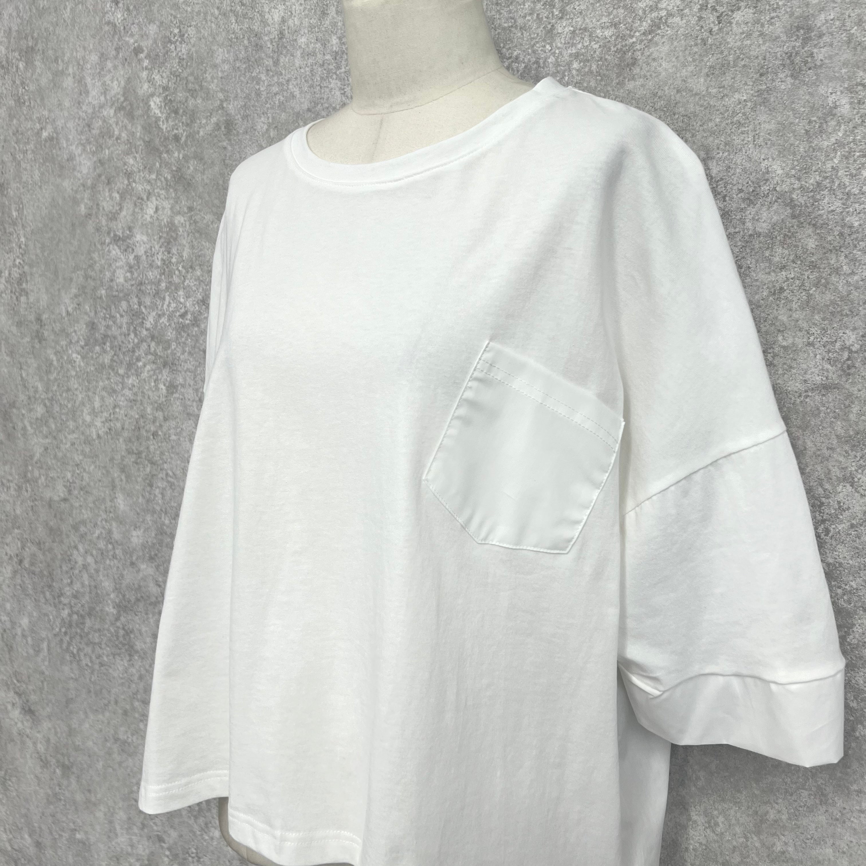 5分丈シンプルTシャツ　-オフ-　 ※5/28~6/3頃に順次発送予定