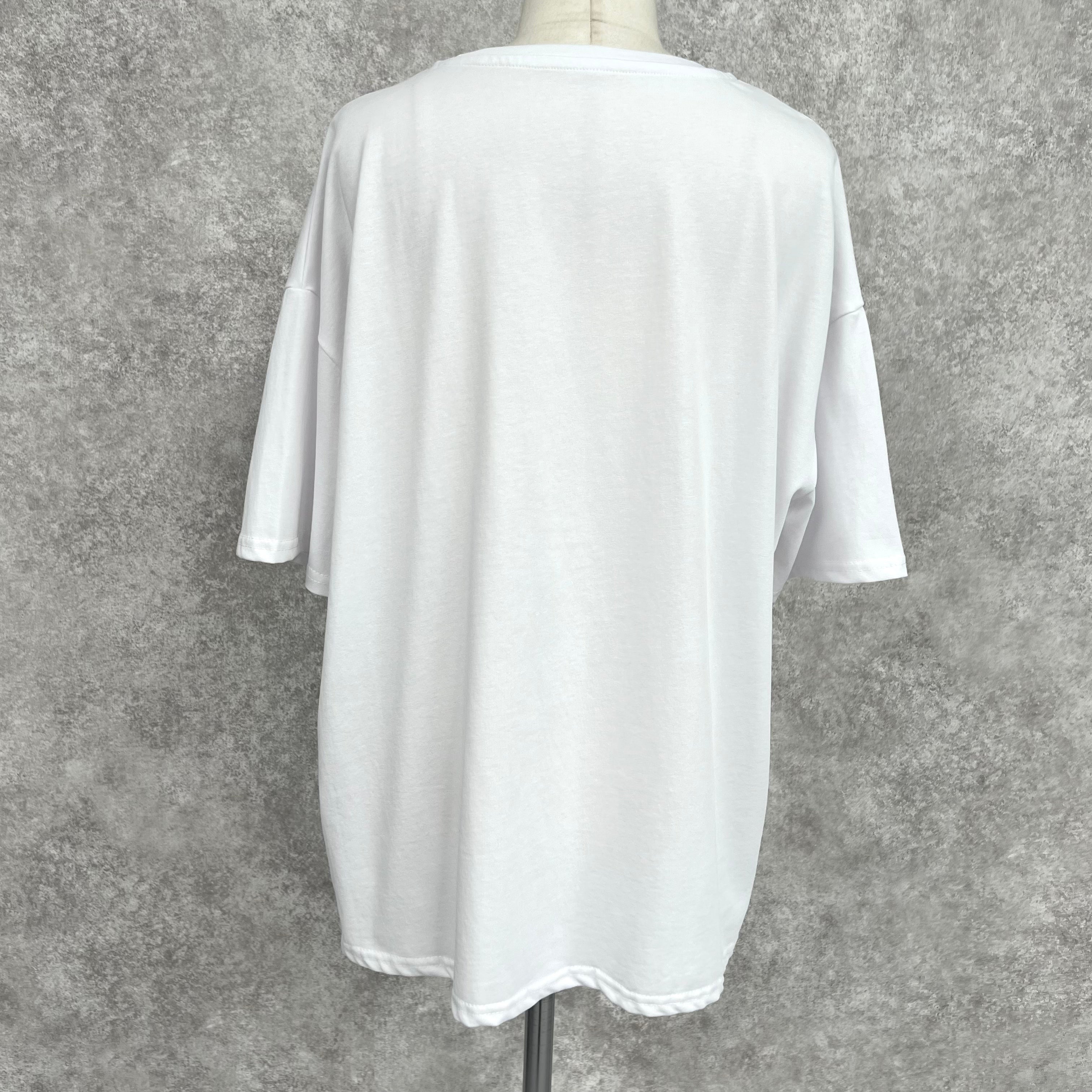 パール文字デザインTシャツ　-ホワイト-　※6/11~17迄に順次発送予定