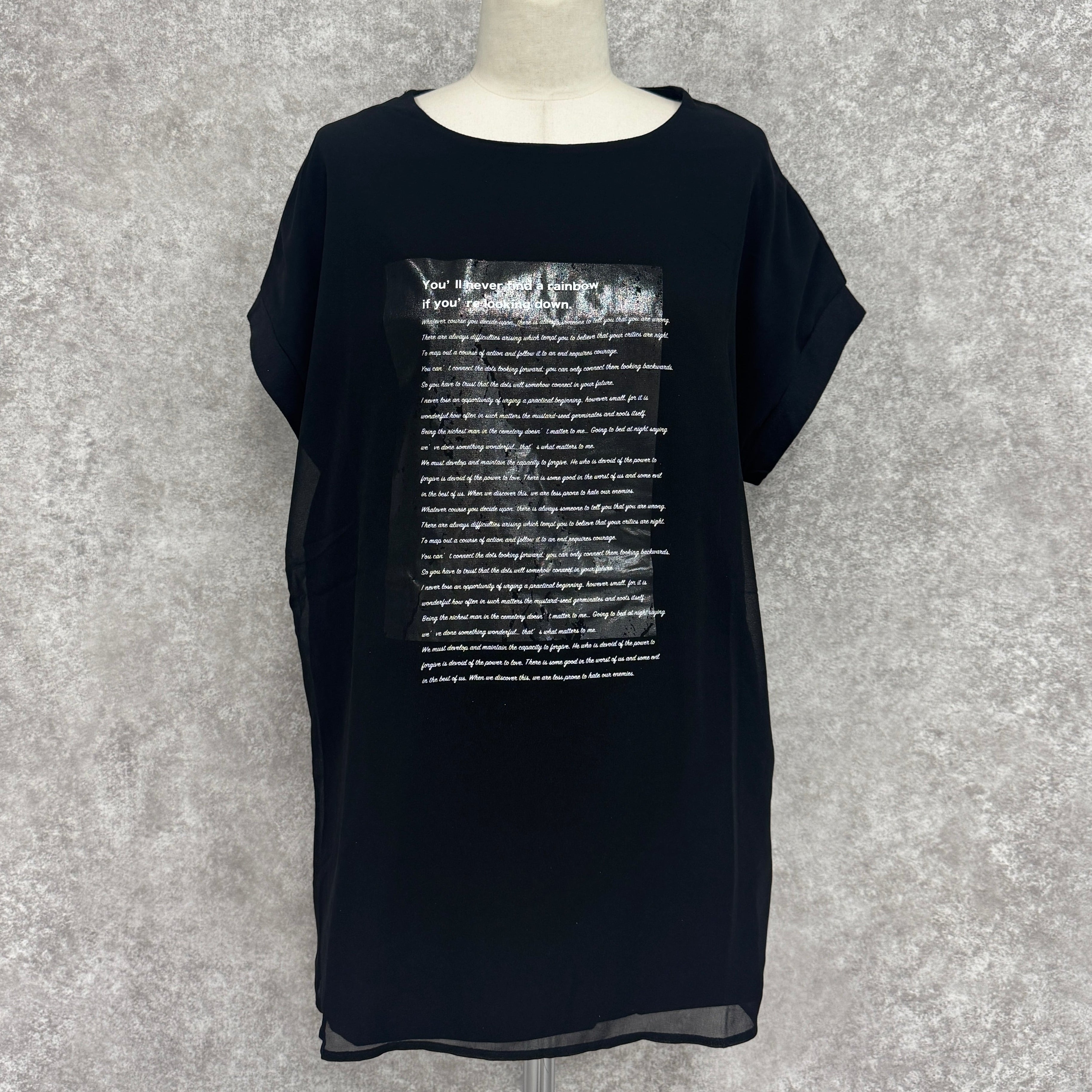 英文プリントTシャツ　-ブラック-　※8/6〜8/12迄に順次発送予定