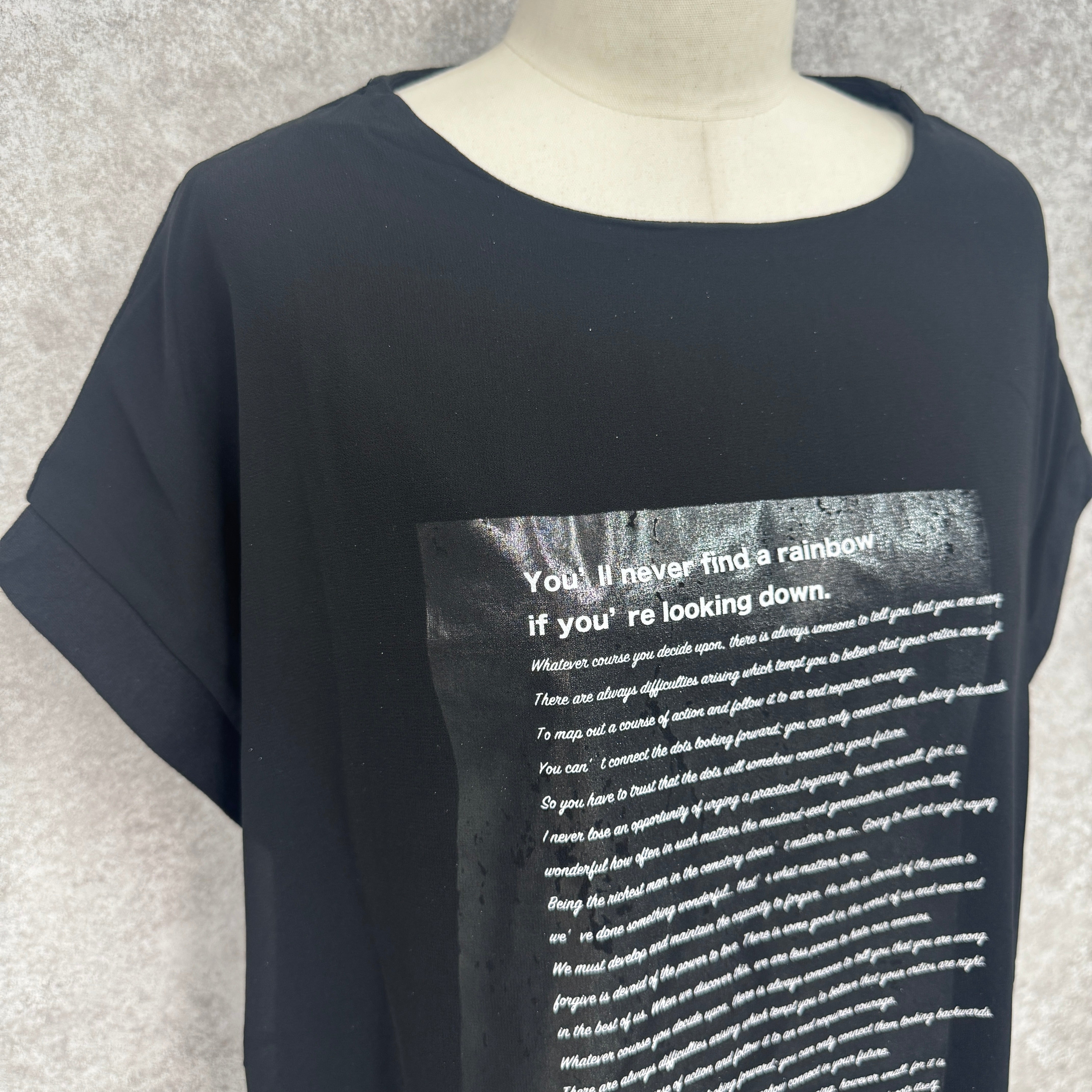 英文プリントTシャツ　-ブラック-　※8/6〜8/12迄に順次発送予定