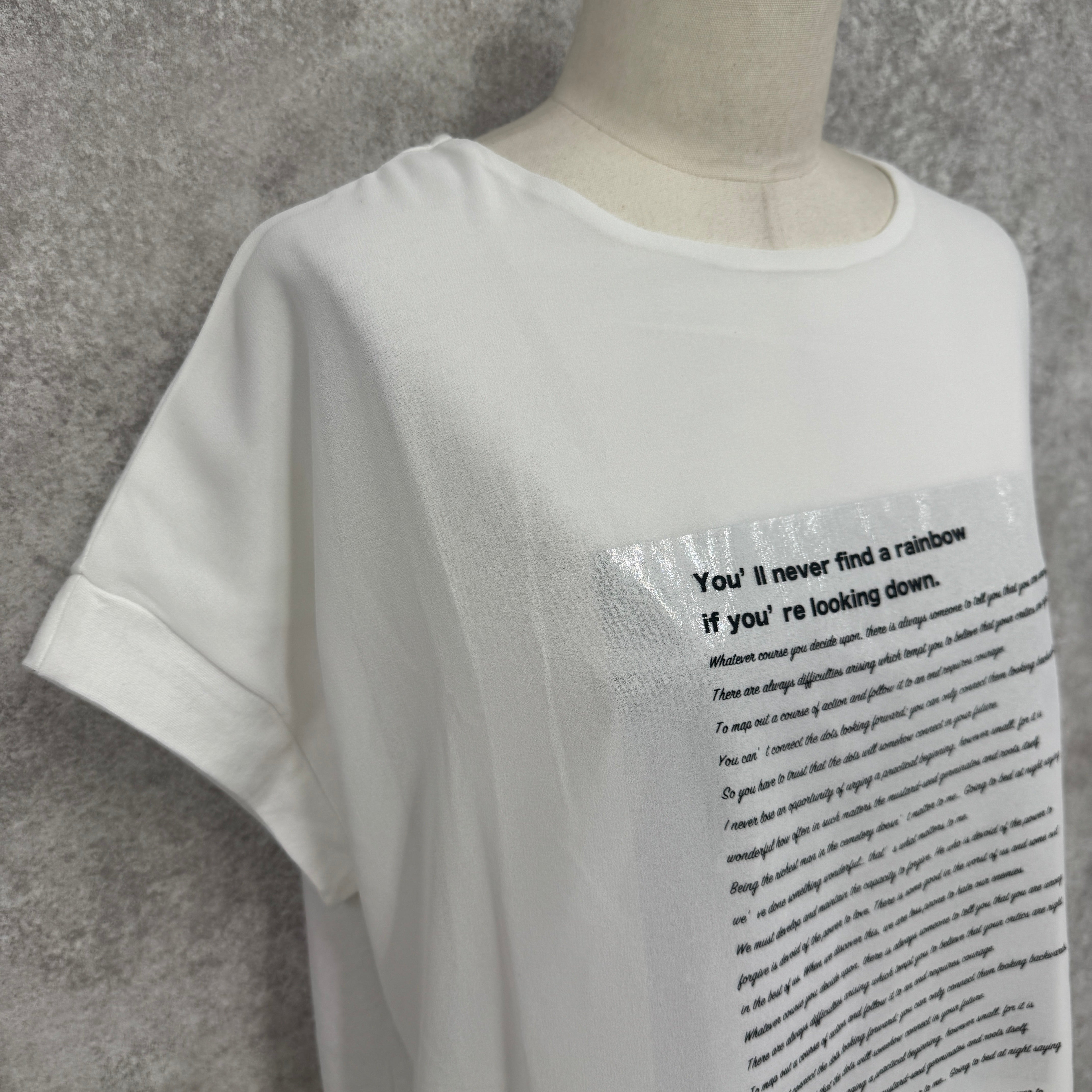 英文プリントTシャツ　-オフホワイト-　※8/6〜8/12迄に順次発送予定