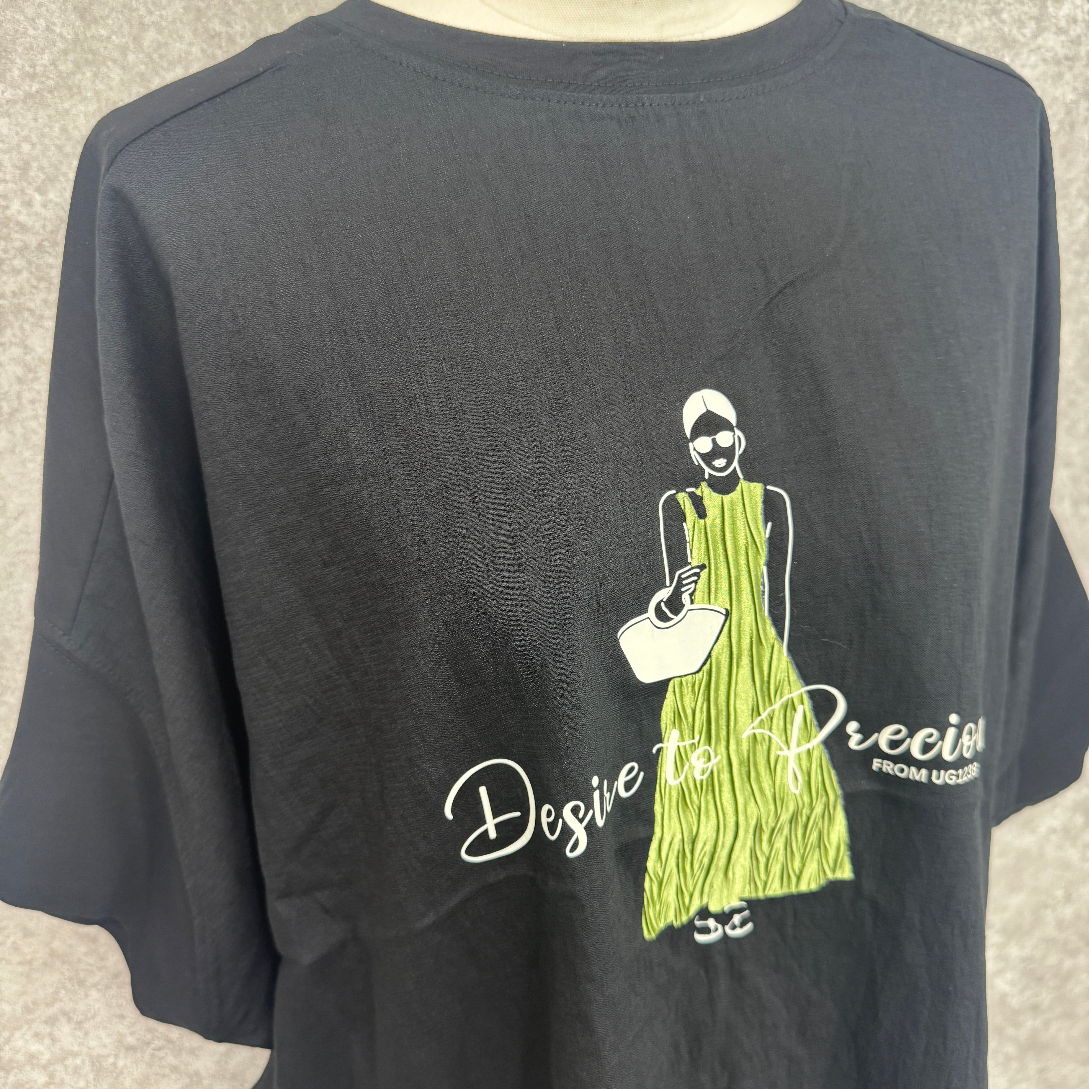 レディプリントゆったりTシャツ　-ブラック-　※7/9~7/15迄に順次発送予定