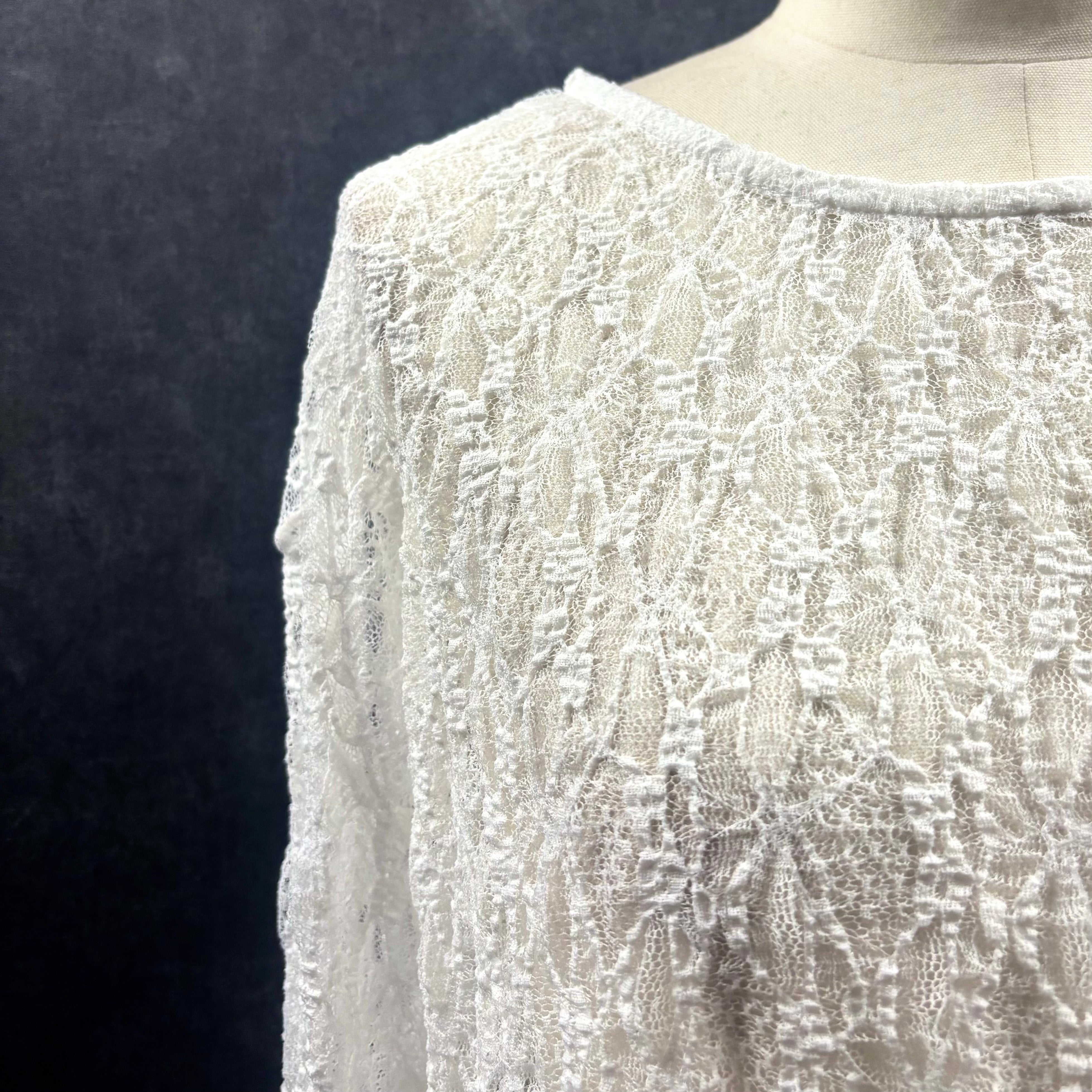 レース　ベルスリーブブラウス　-オフホワイト-　※6/25-7/1迄に順次発送予定