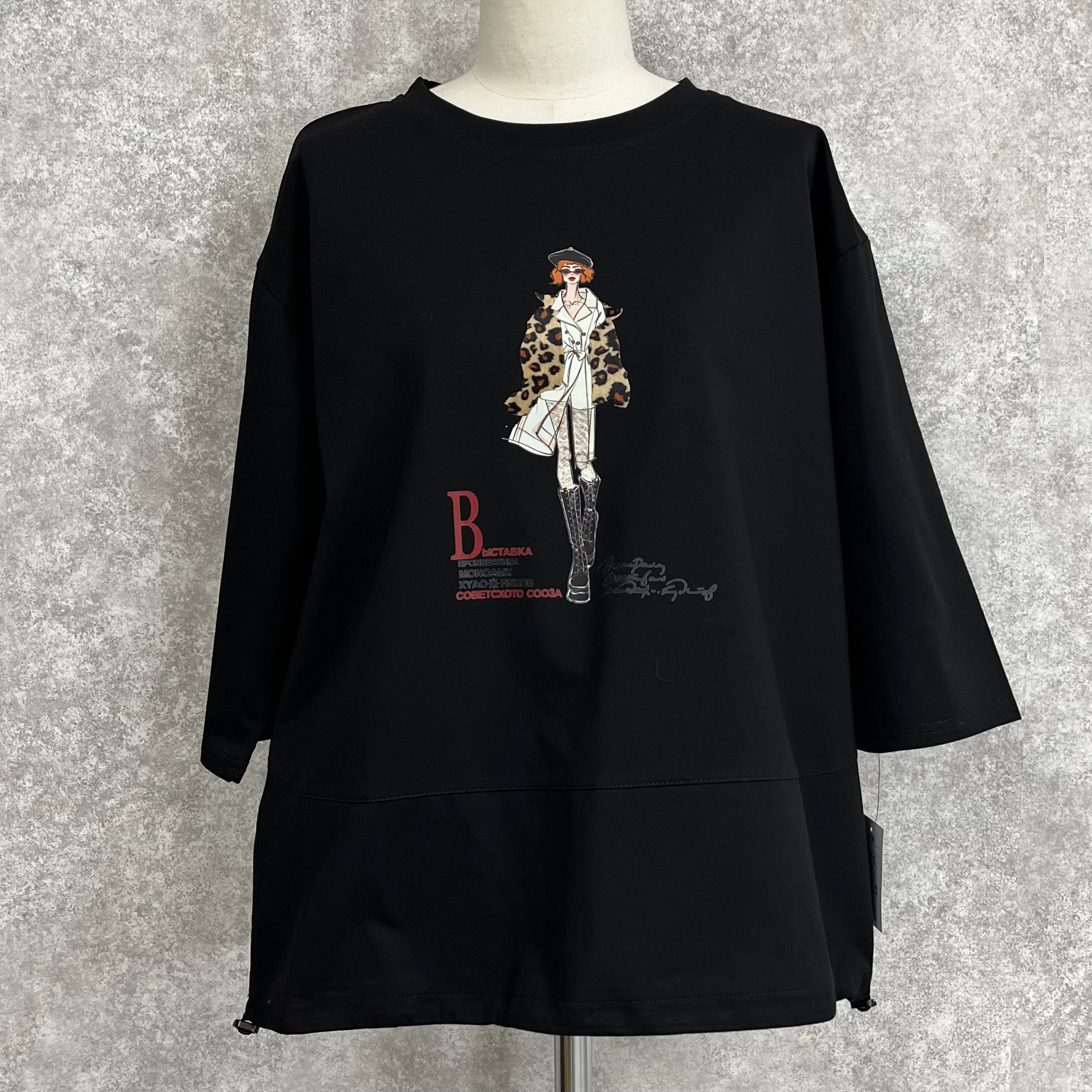 レオパードレディプリントTシャツ　-ブラック- ※3/12~3/18迄に順次発送予定