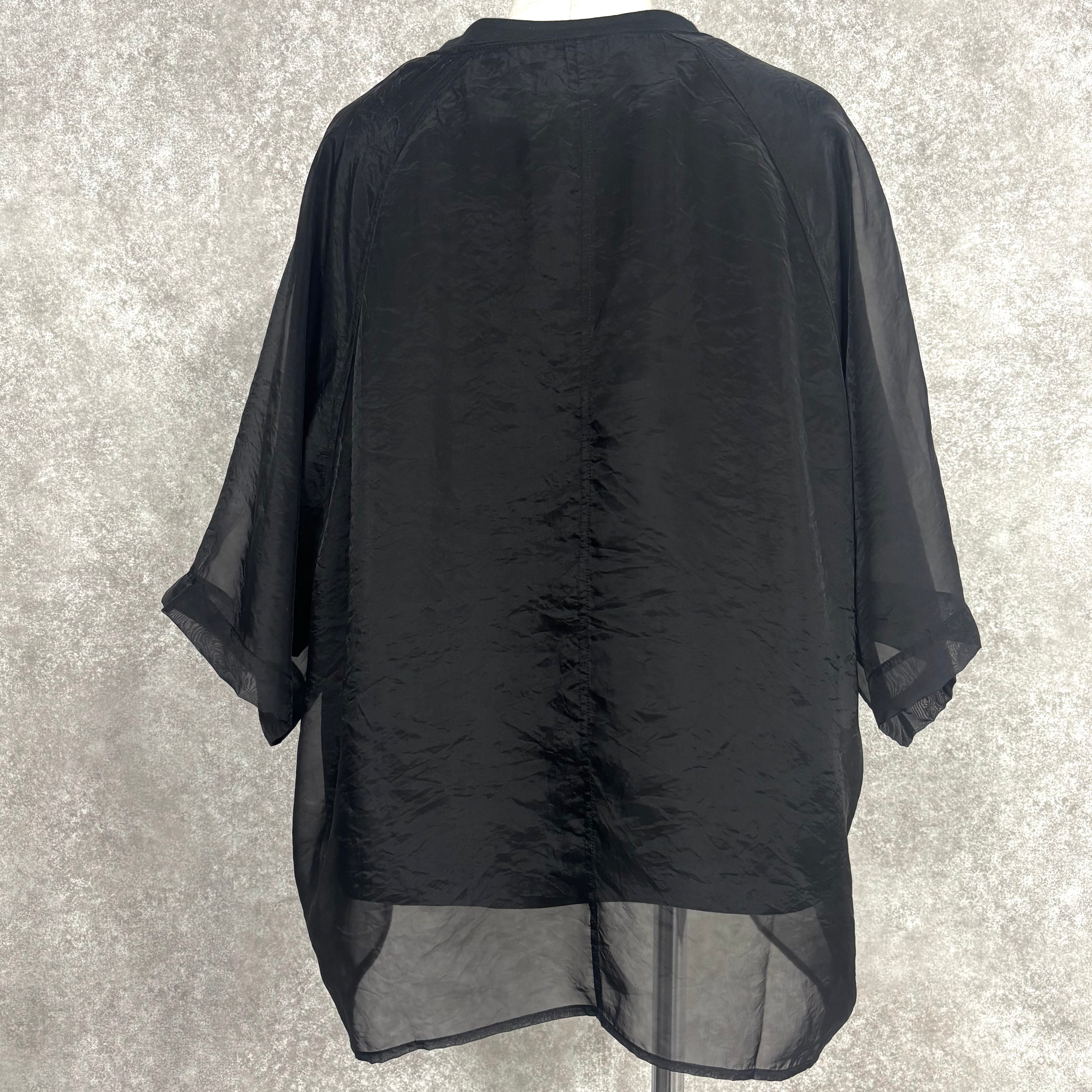 オーガンジー重ねラグランTシャツ　ブラック×ブラック　※6/11~17迄に順次発送予定