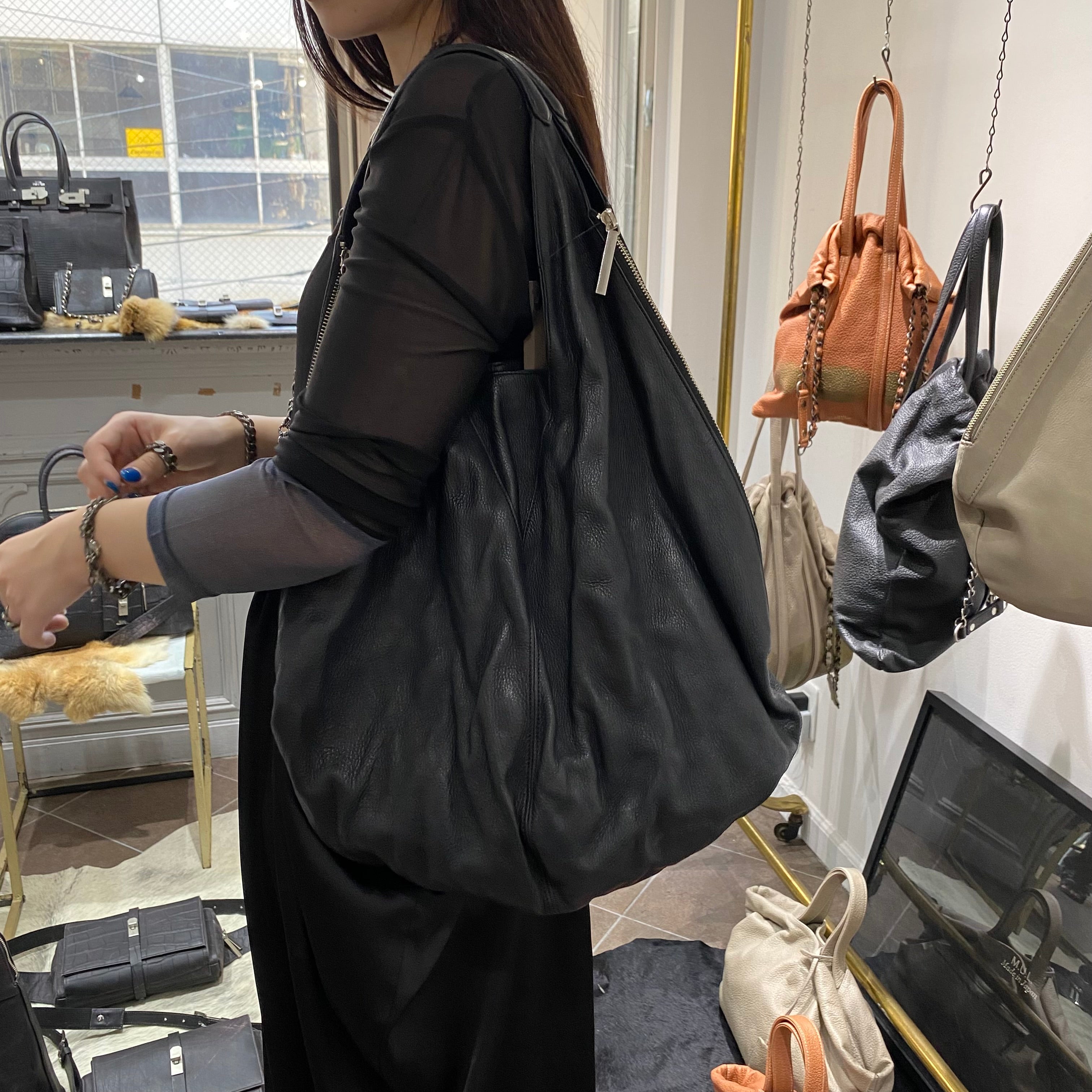 ⚠️予約【MUL101-501019】バーティカルトート(洗い加工) -ブラック-　※R7. 6月末納品予定
