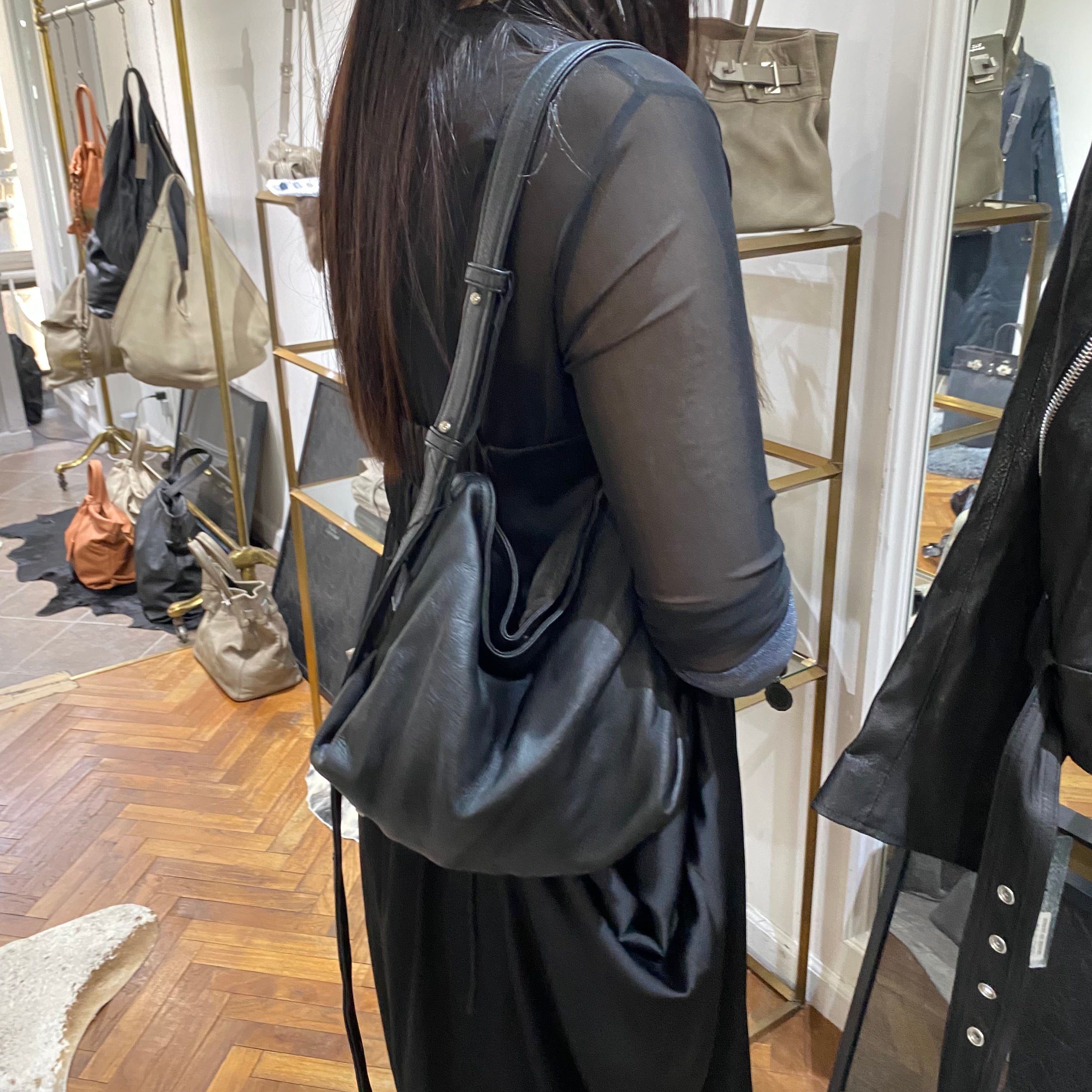 エムユーエル テールショルダーM ブラック洗い加工　MUL エムユーエル MUL バッグ テールショルダー Mサイズ MUL-103