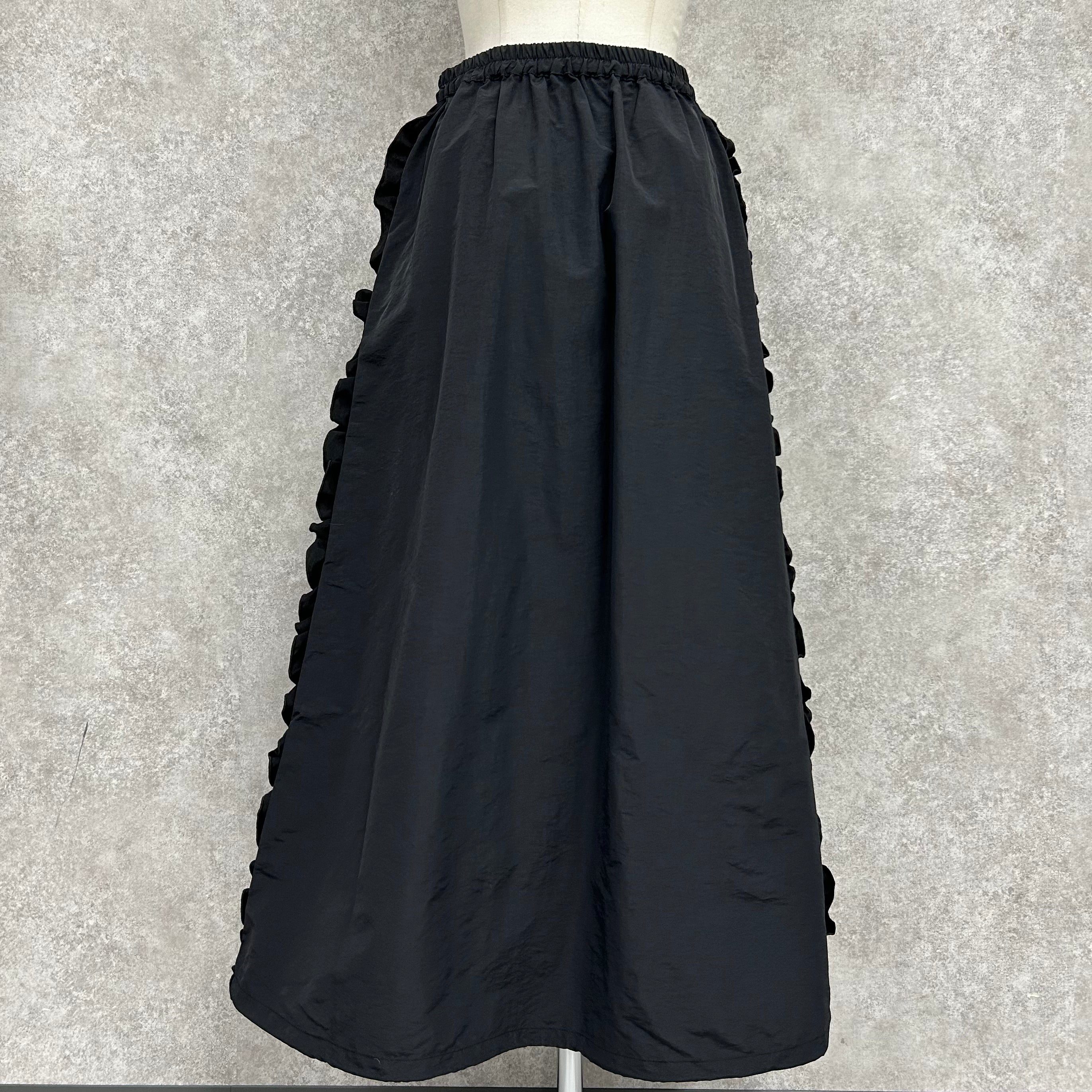 🉐サイドフリルラインバルーンスカート　-ブラック-　※4/9~15迄に順次発送予定