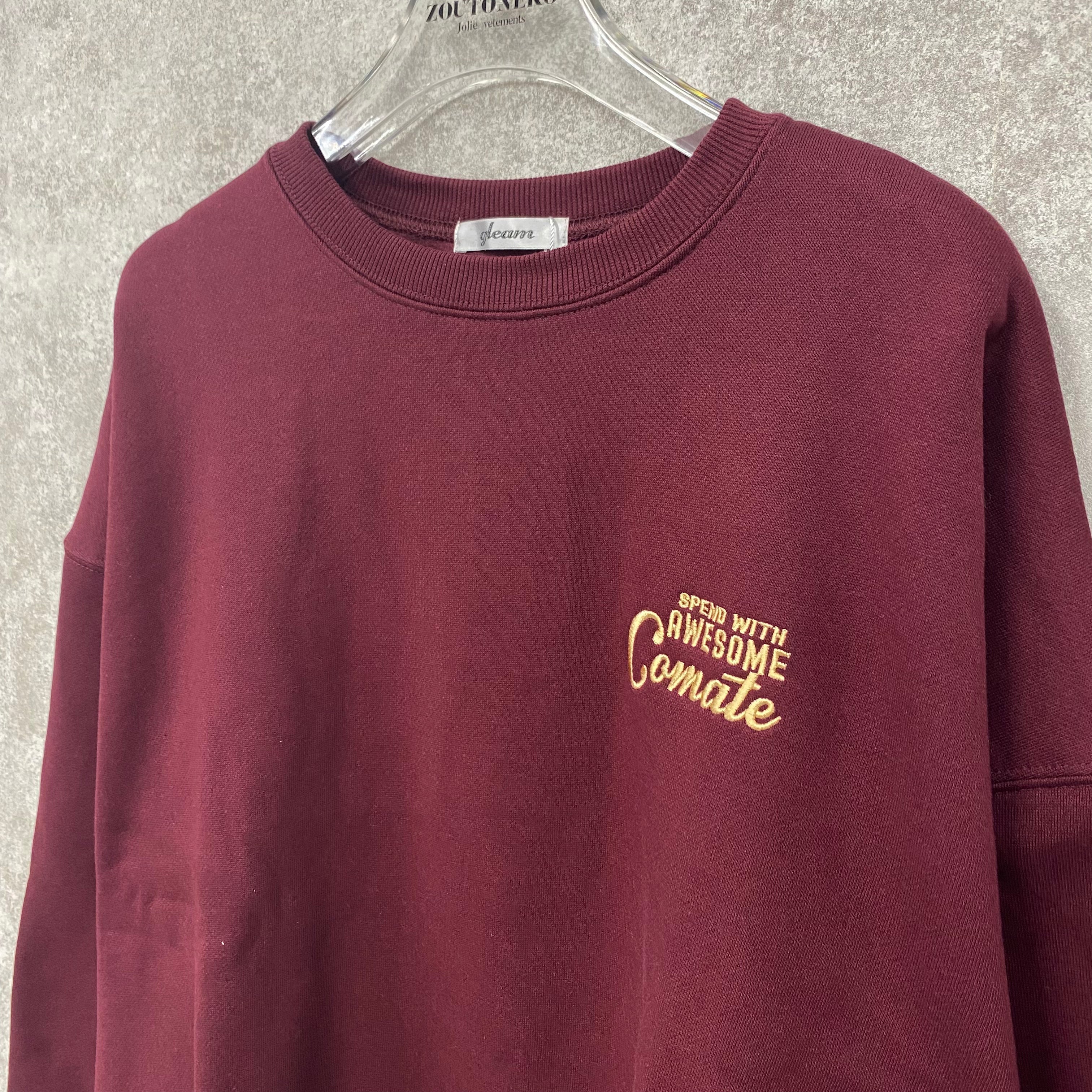 人気food大集合刺繍&プリントBIGプルオーバー　バーガンディ　※12/3-9頃より順次発送予定