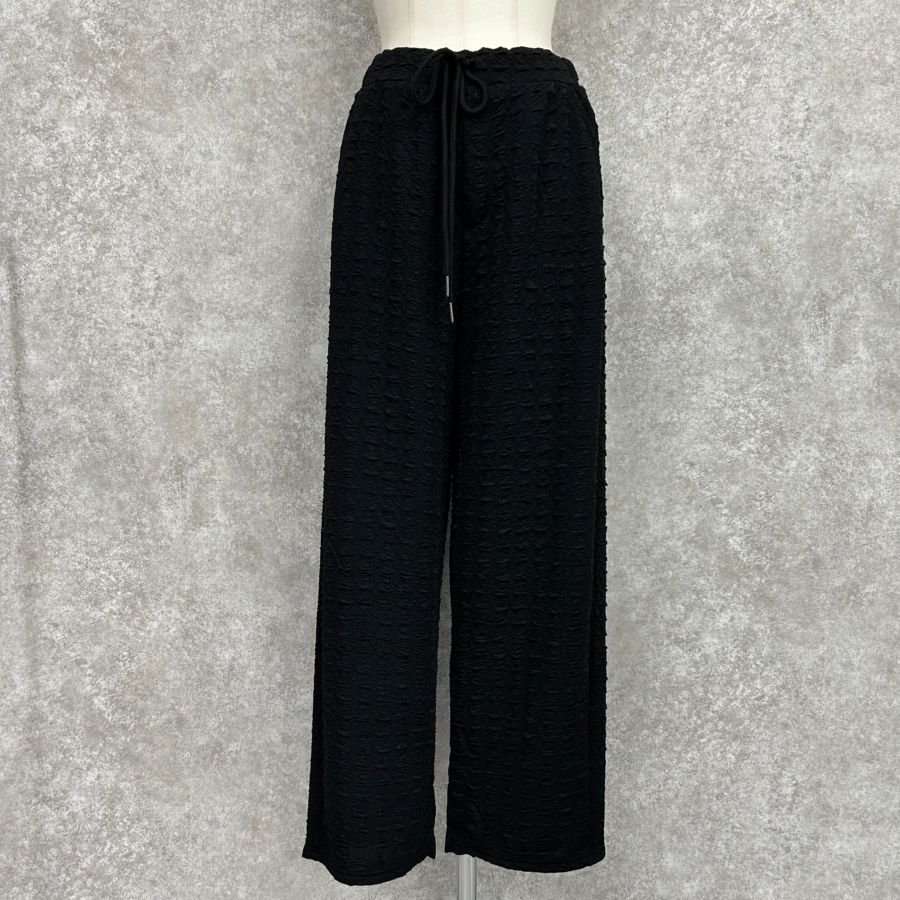 ジャガードストレートパンツ　-ブラック-　M/L　※5/14~5/20頃より順次発送