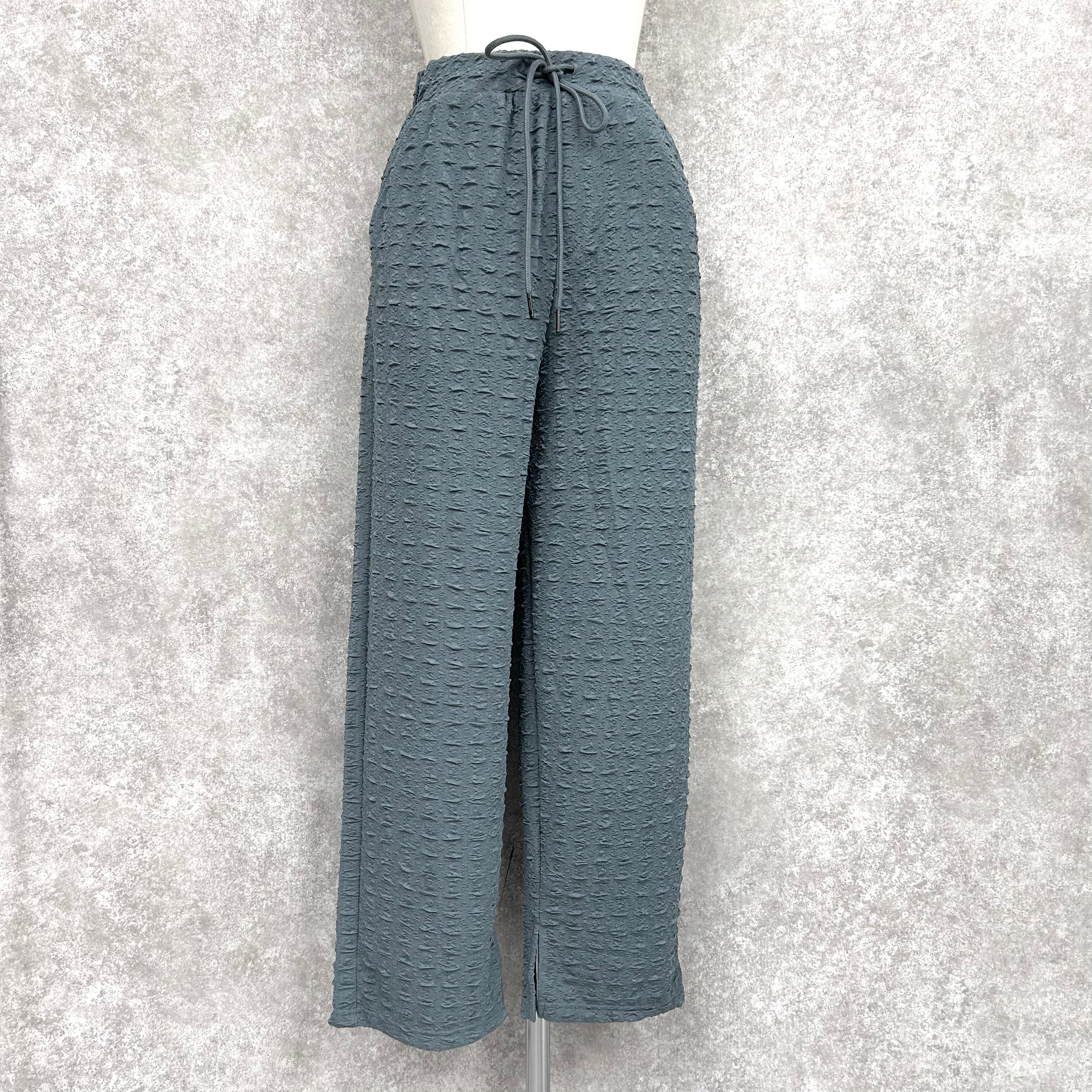 ジャガードストレートパンツ　-ブルー-　M/L　※5/14~5/20頃より順次発送