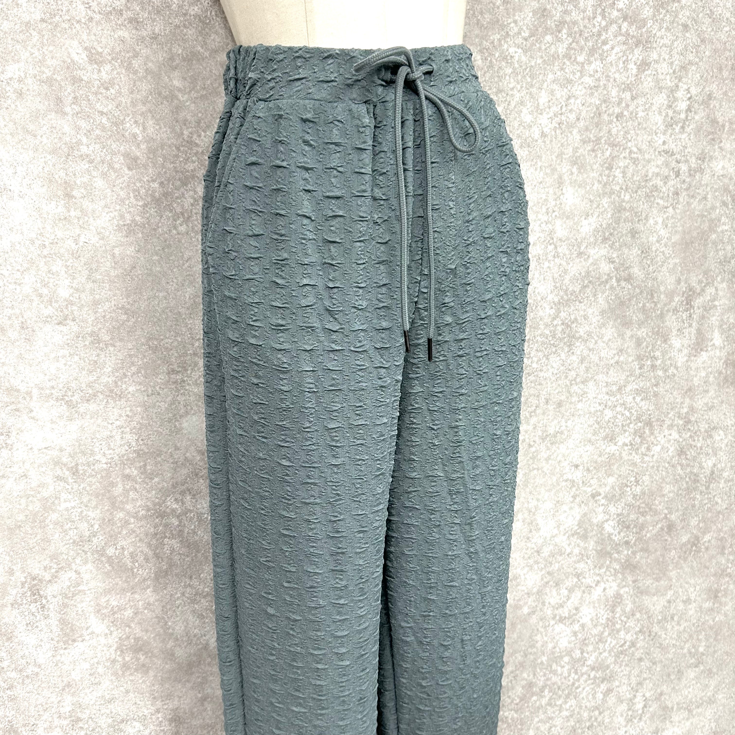 ジャガードストレートパンツ　-ブルー-　M/L　※5/14~5/20頃より順次発送
