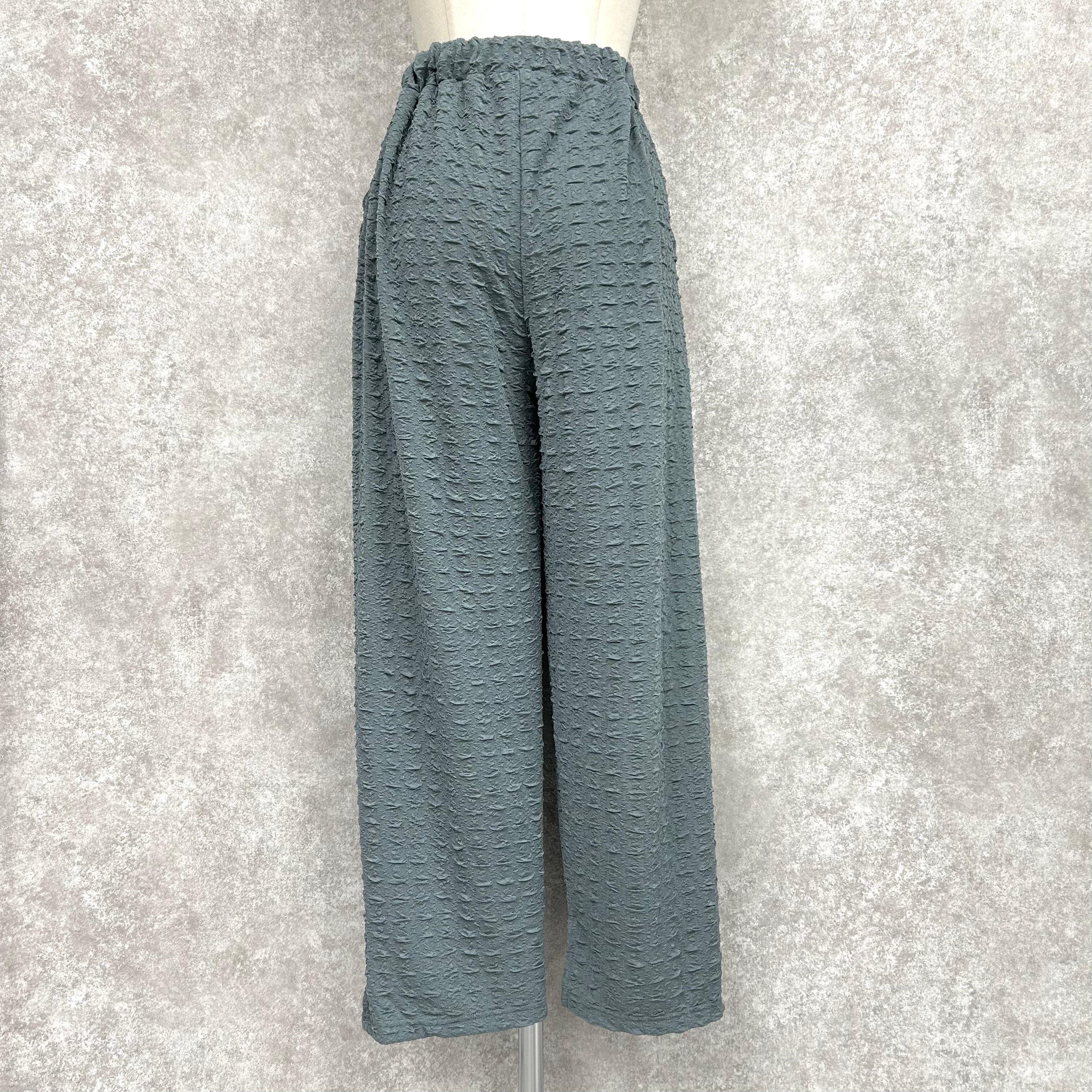 ジャガードストレートパンツ　-ブルー-　M/L　※5/14~5/20頃より順次発送