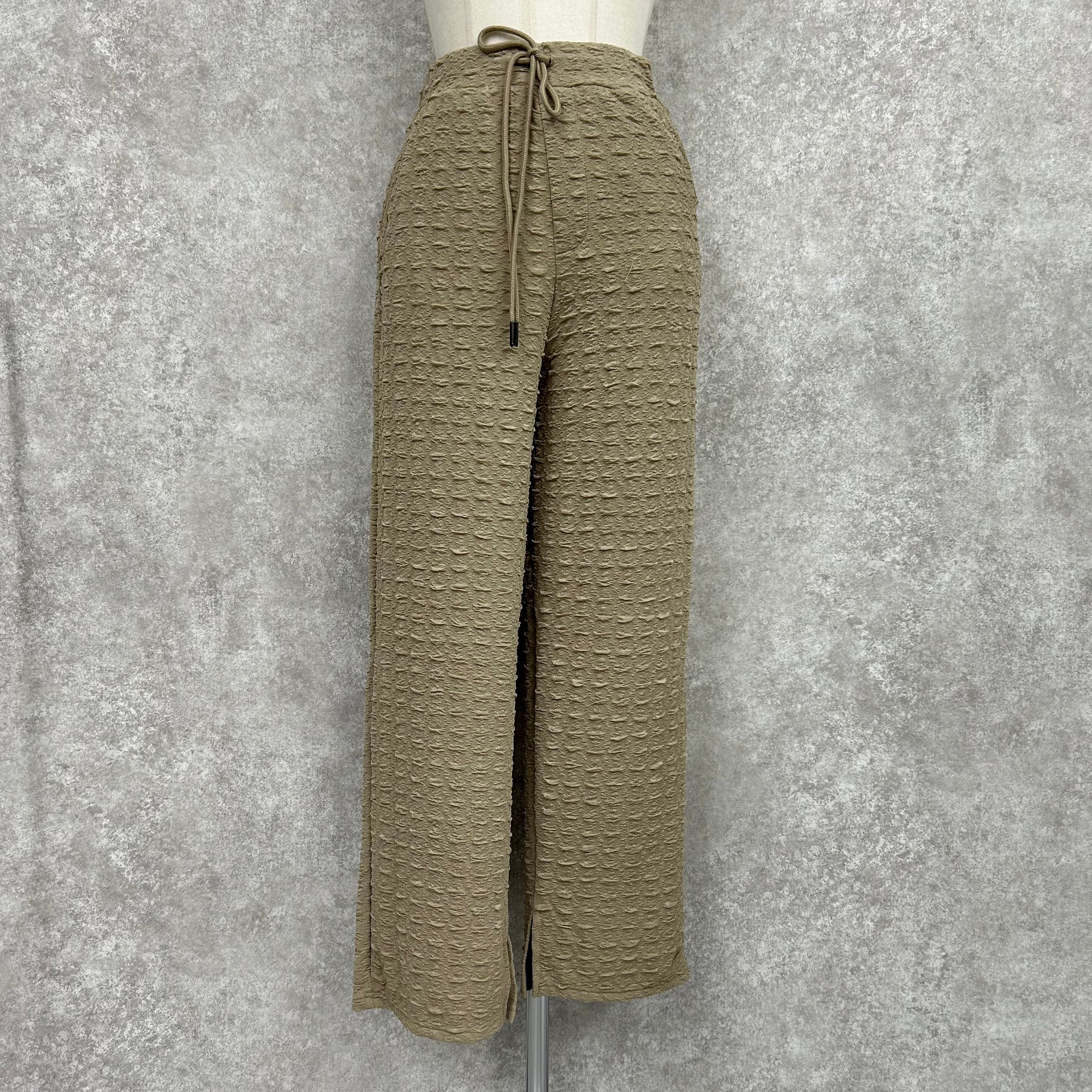 ジャガードストレートパンツ　-ベージュ-　M/L　※5/14~5/20頃より順次発送