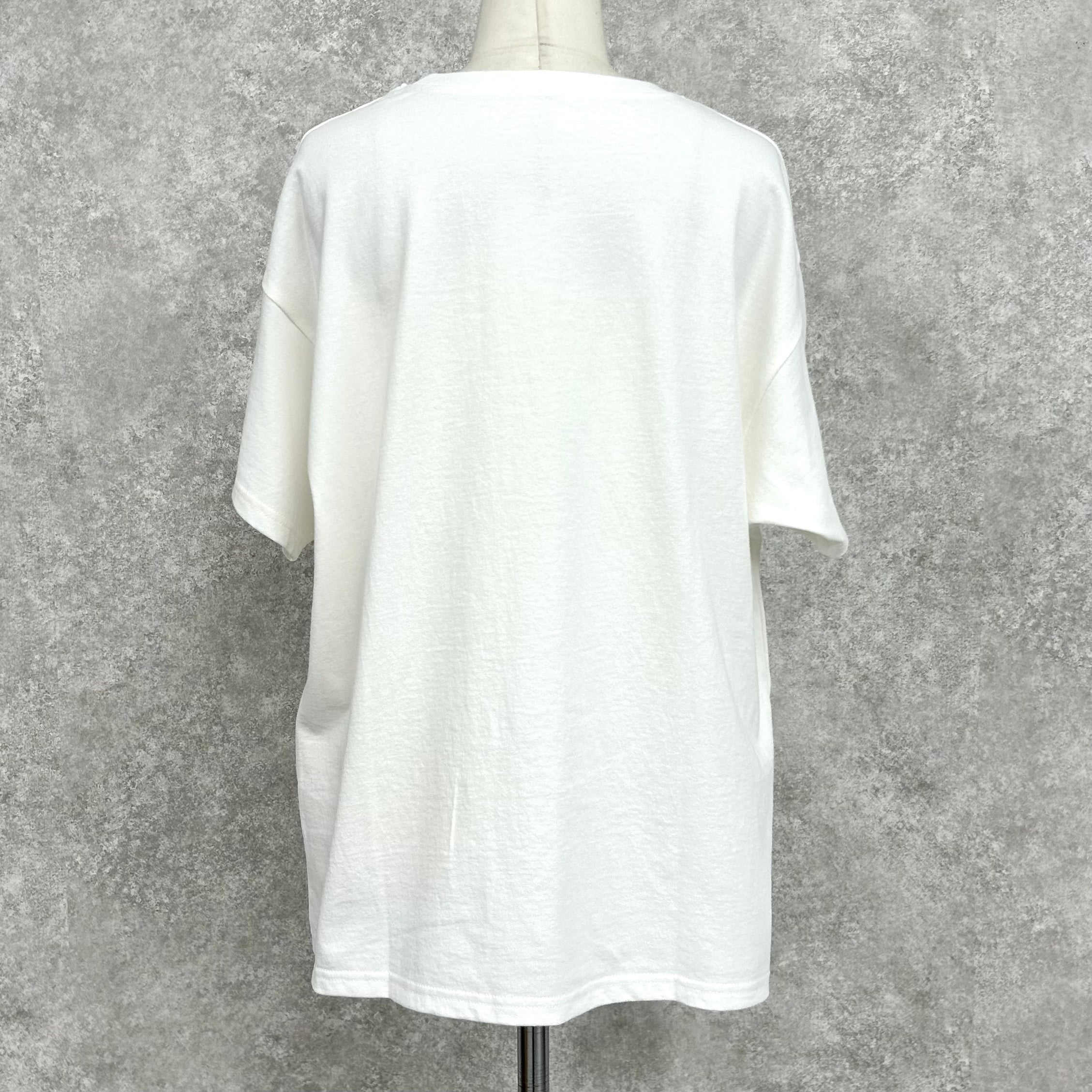 綿天竺半袖フォトプリントTシャツ　-オフピンク-　※7/30-8/5迄に順次発送予定