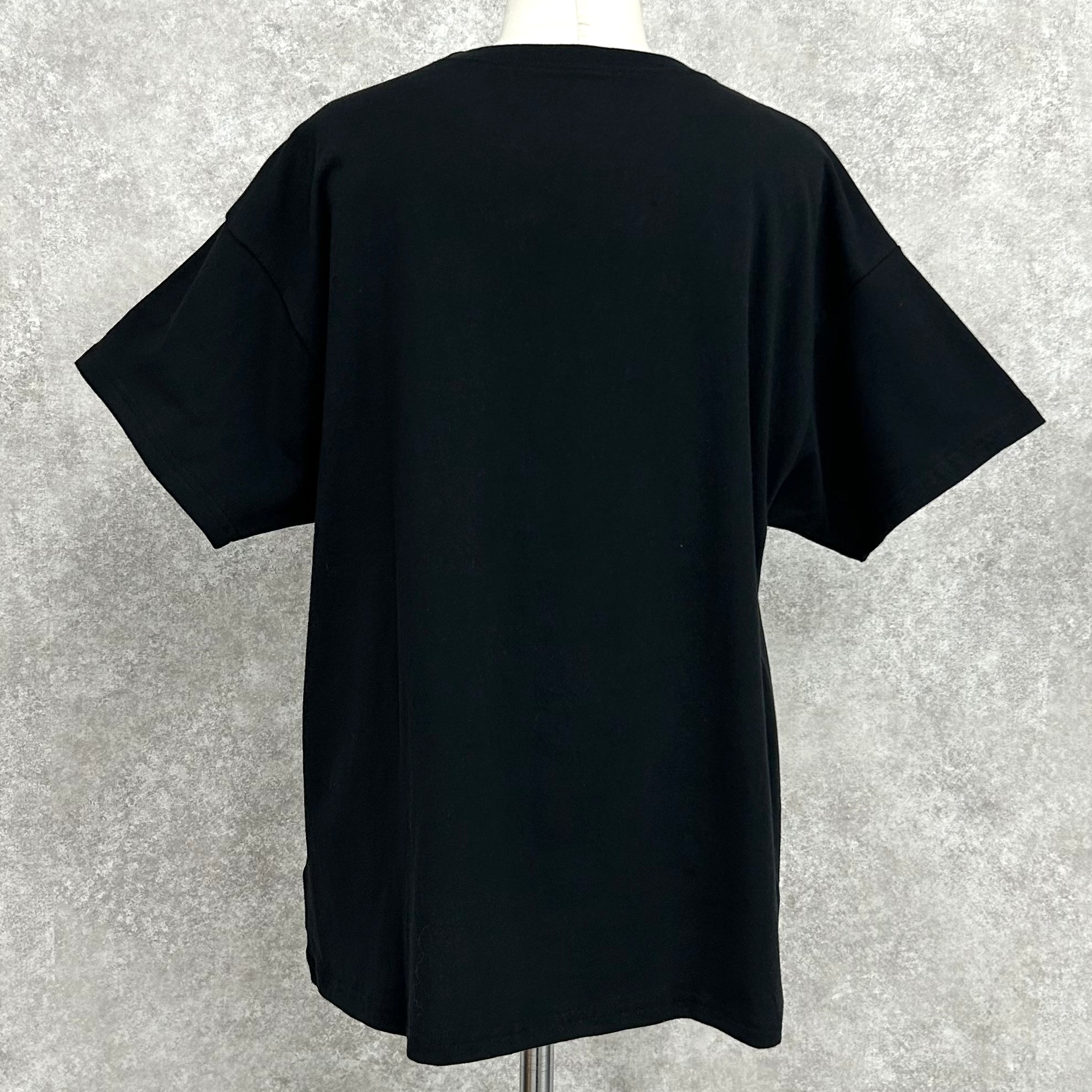 綿天竺半袖フォトプリントTシャツ　-ブラックオフ-　※7/30-8/5迄に順次発送予定