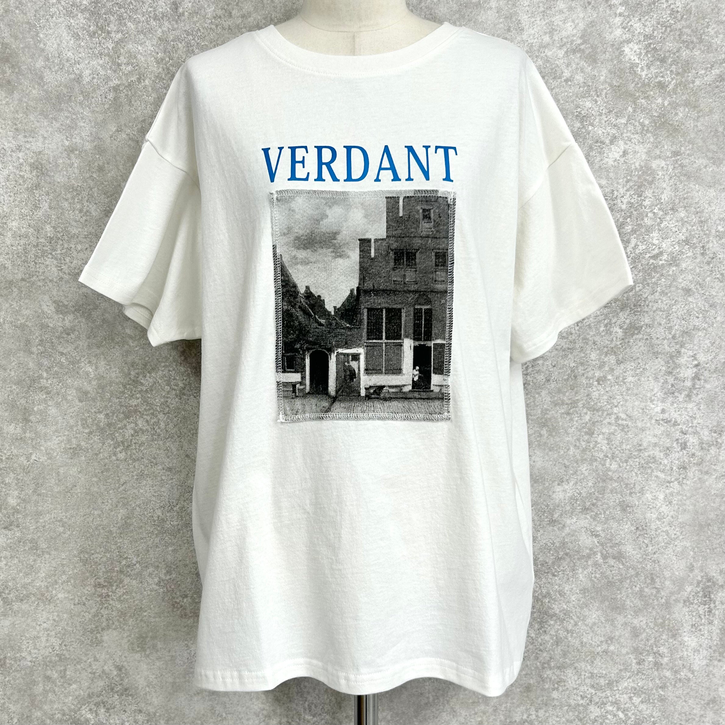 綿天竺半袖フォトプリントTシャツ　-オフブルー-　※7/30-8/5迄に順次発送予定