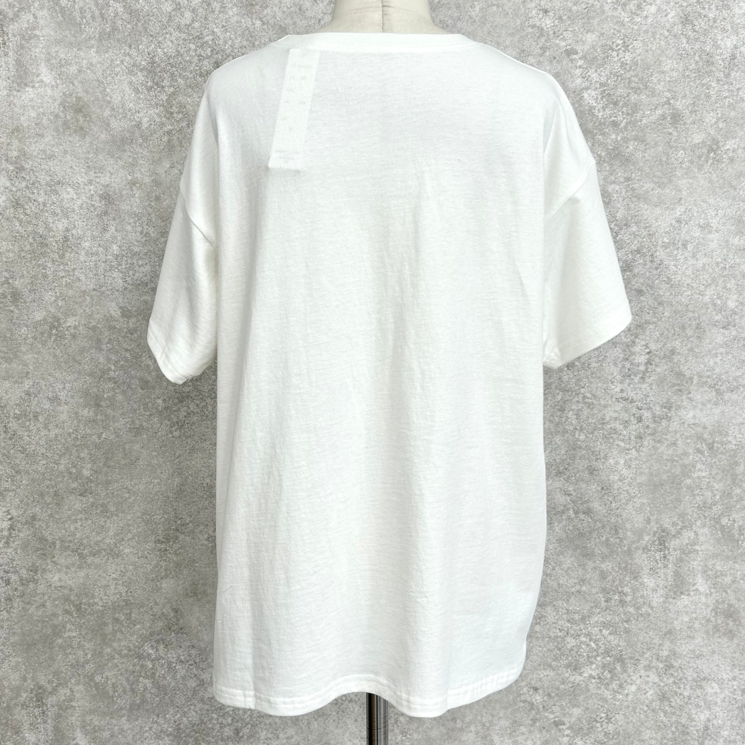 綿天竺半袖フォトプリントTシャツ　-オフブルー-　※7/30-8/5迄に順次発送予定