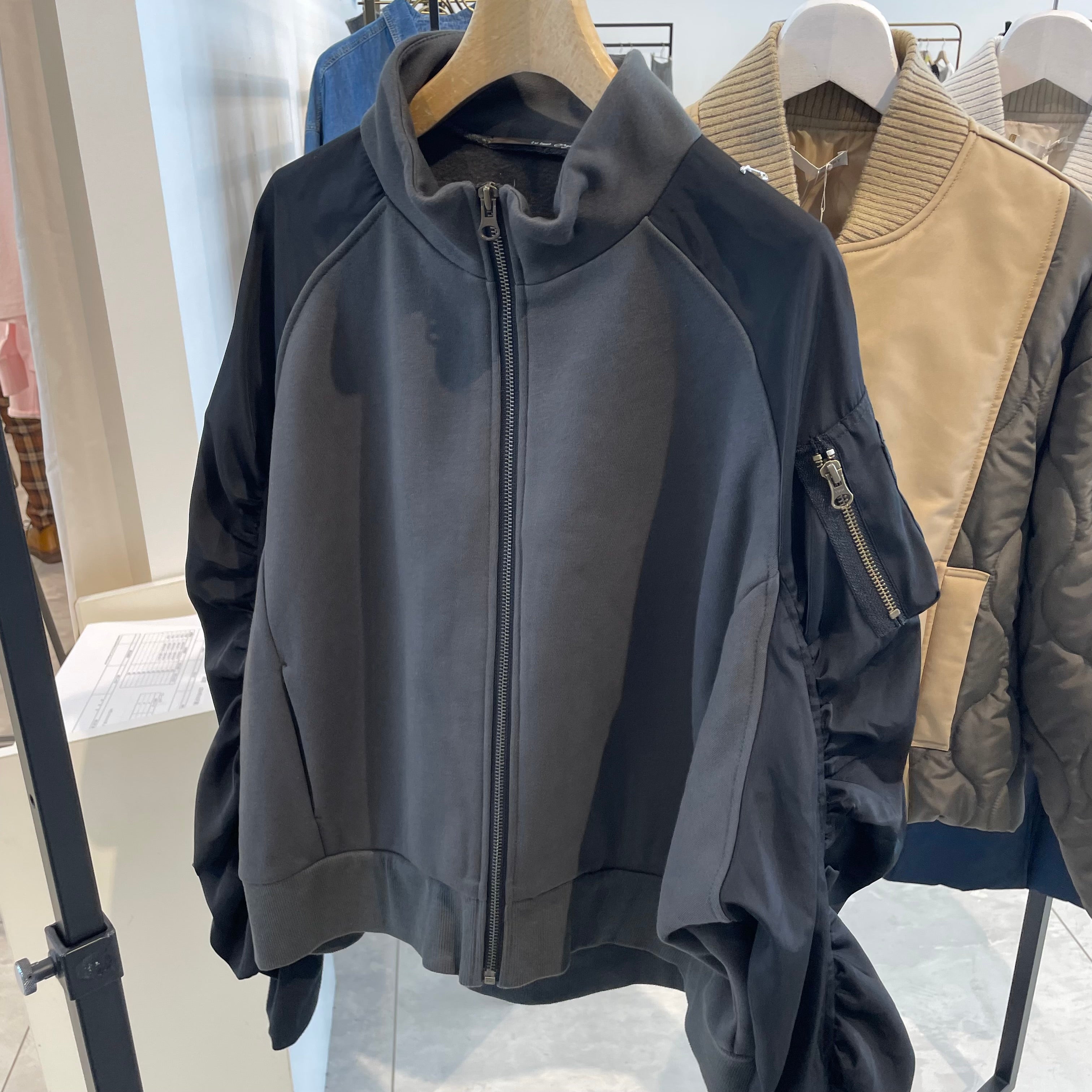 【予約商品】T/L起毛ウラケ×ツイルジャケット　チャコール　※11月中旬〜下旬頃より配送予定