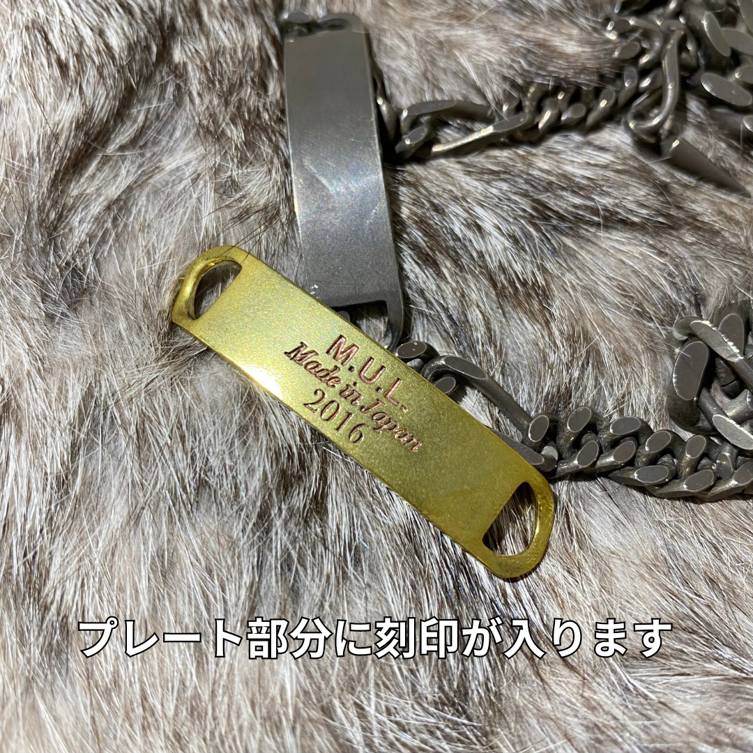 ⚠️予約【MULA002-102022】プレートダブルチェーンブレスレット -マットグレー-　※R7. 6月末納品予定