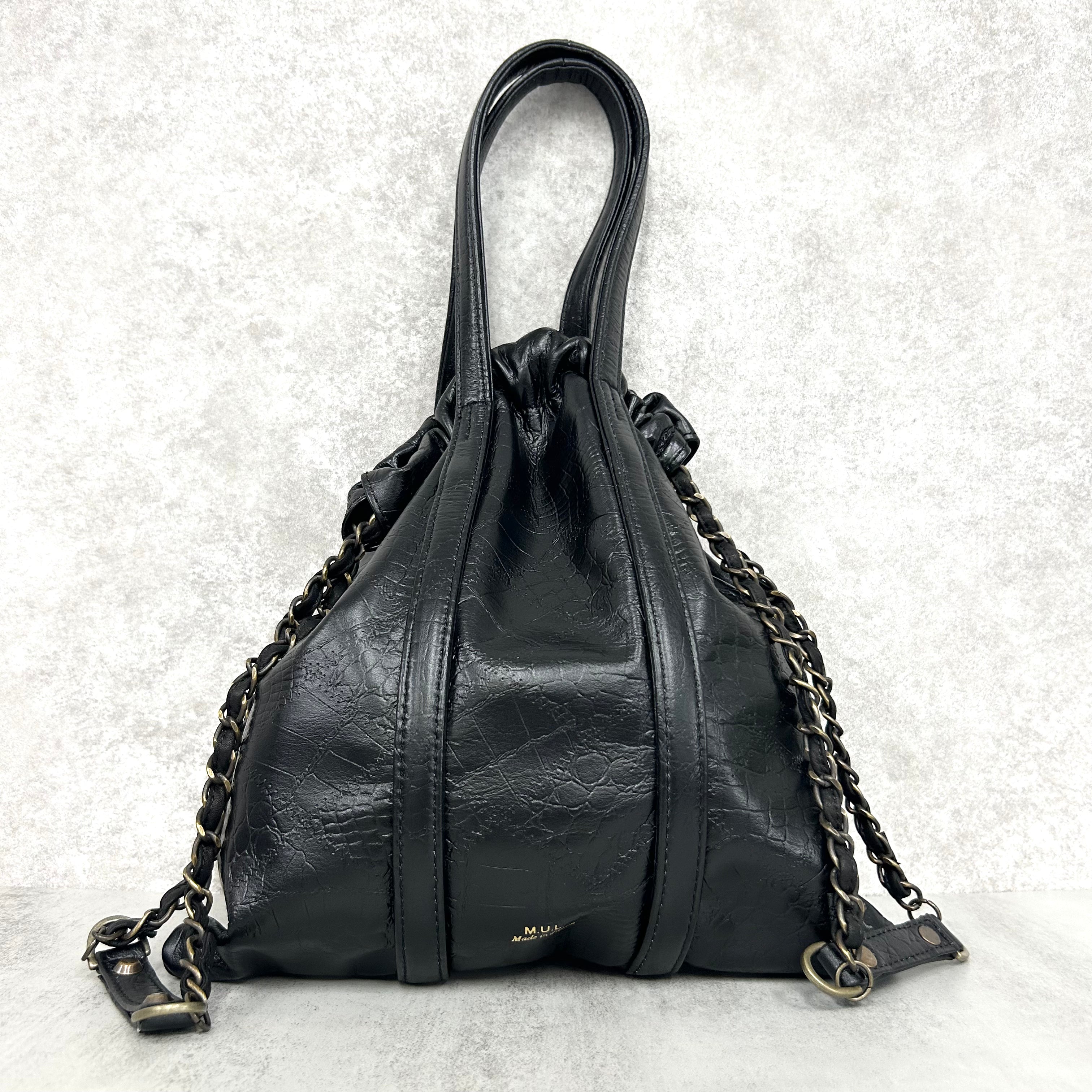 【M.U.L.】トラストートS　ブラック　パッチワーク型押し　マットゴールド金具　※1週間前後で発送　※事務所発送