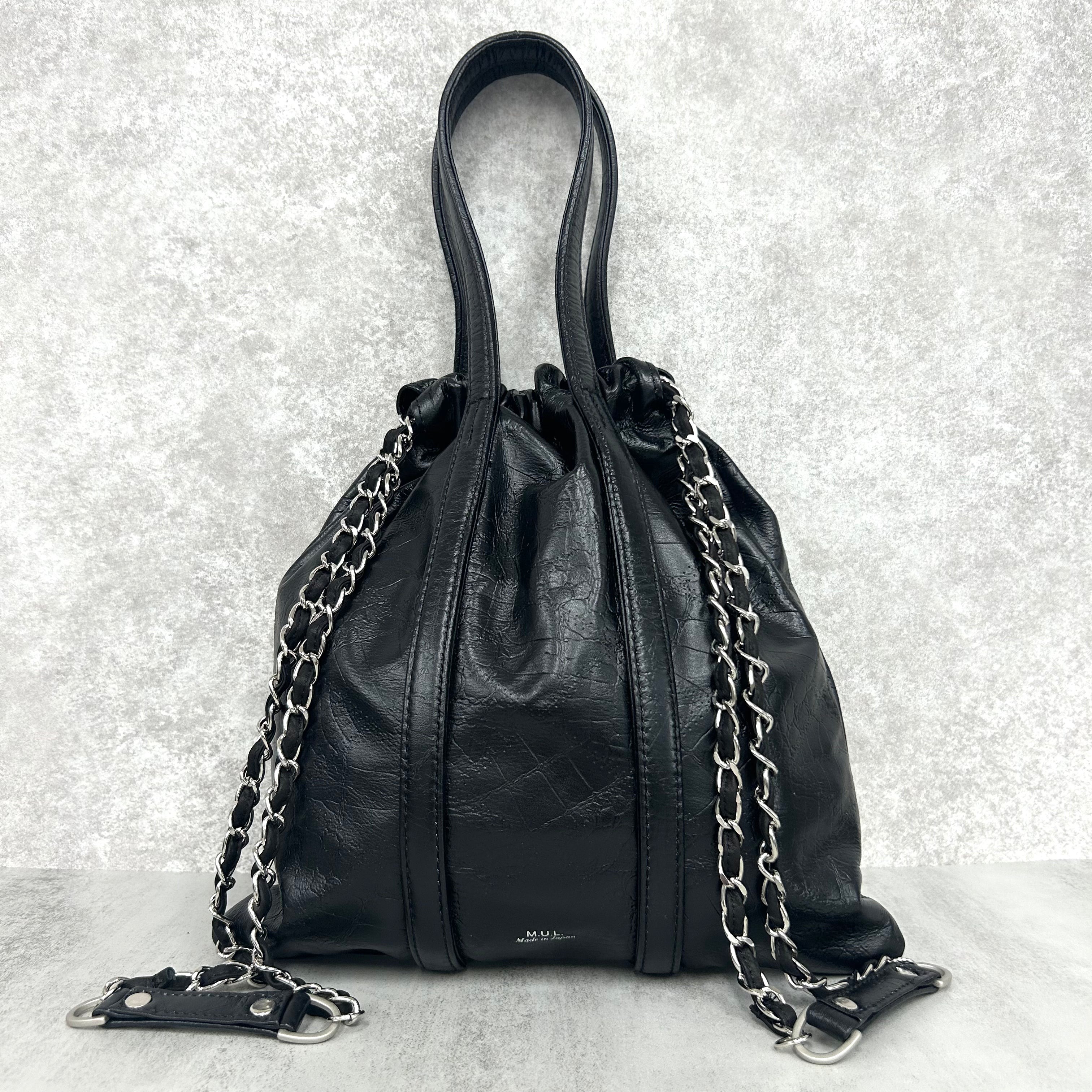 【M.U.L.】トラストートS　ブラック　パッチワーク型押し　シルバー金具　※1週間前後で発送　※事務所発送