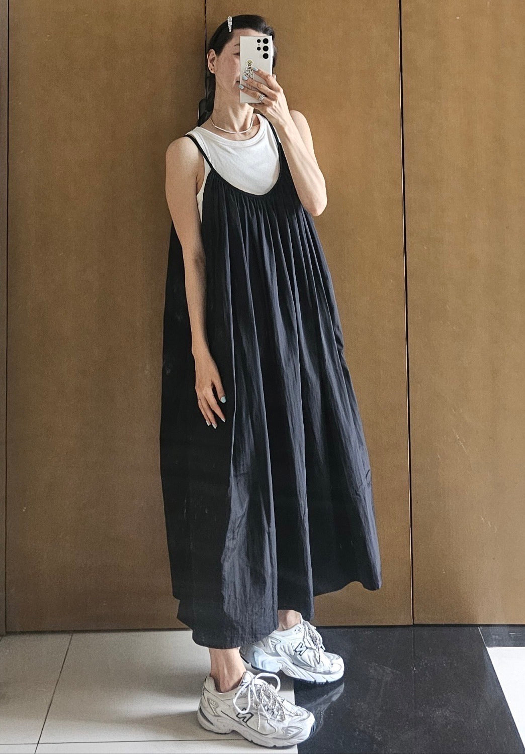 【rowee】セスキャミワンピース  -ブラック-  ※7/8-15頃より順次配送