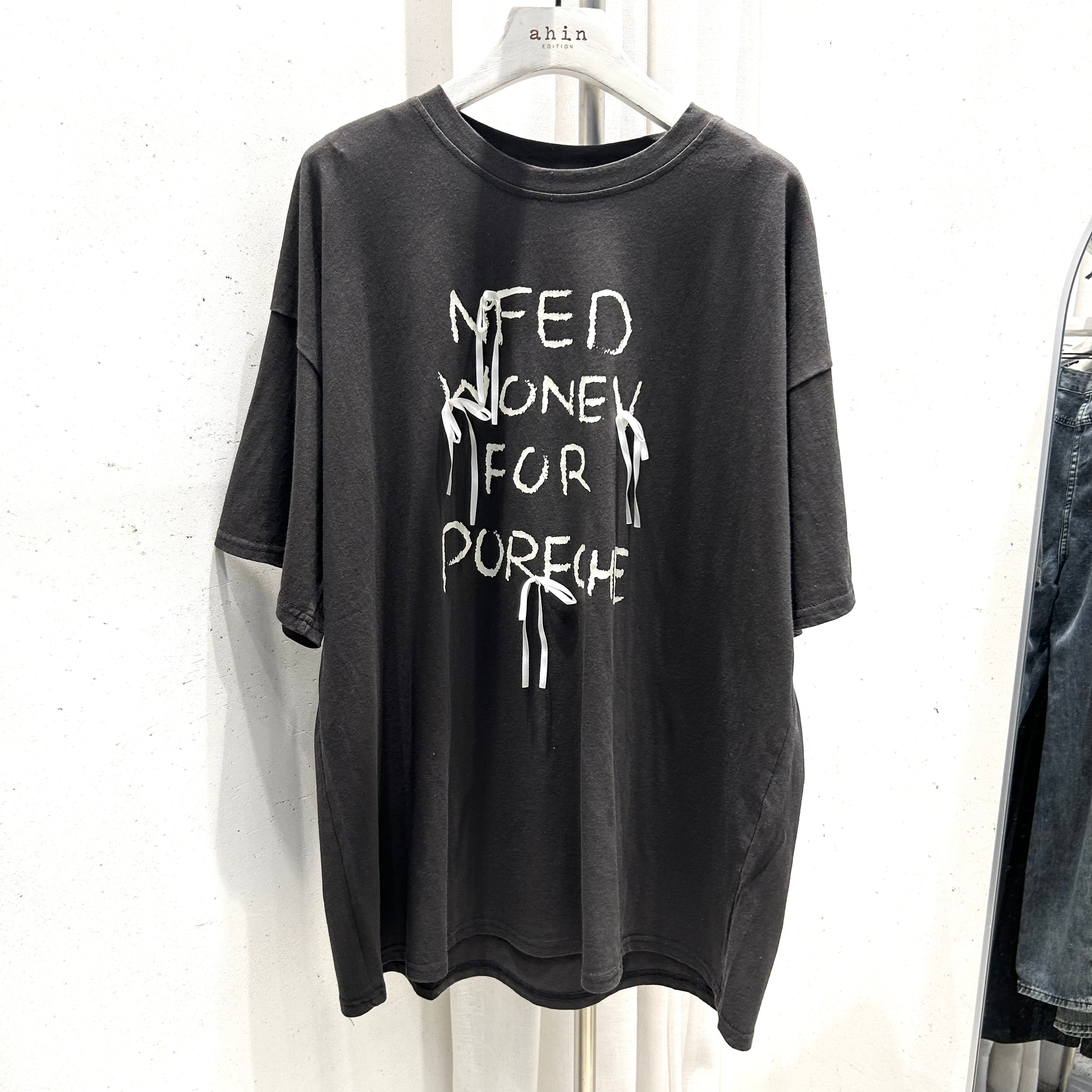 【rowee】バレエコアマネーTシャツ  -チャコール-  ※7/8-15頃より順次配送