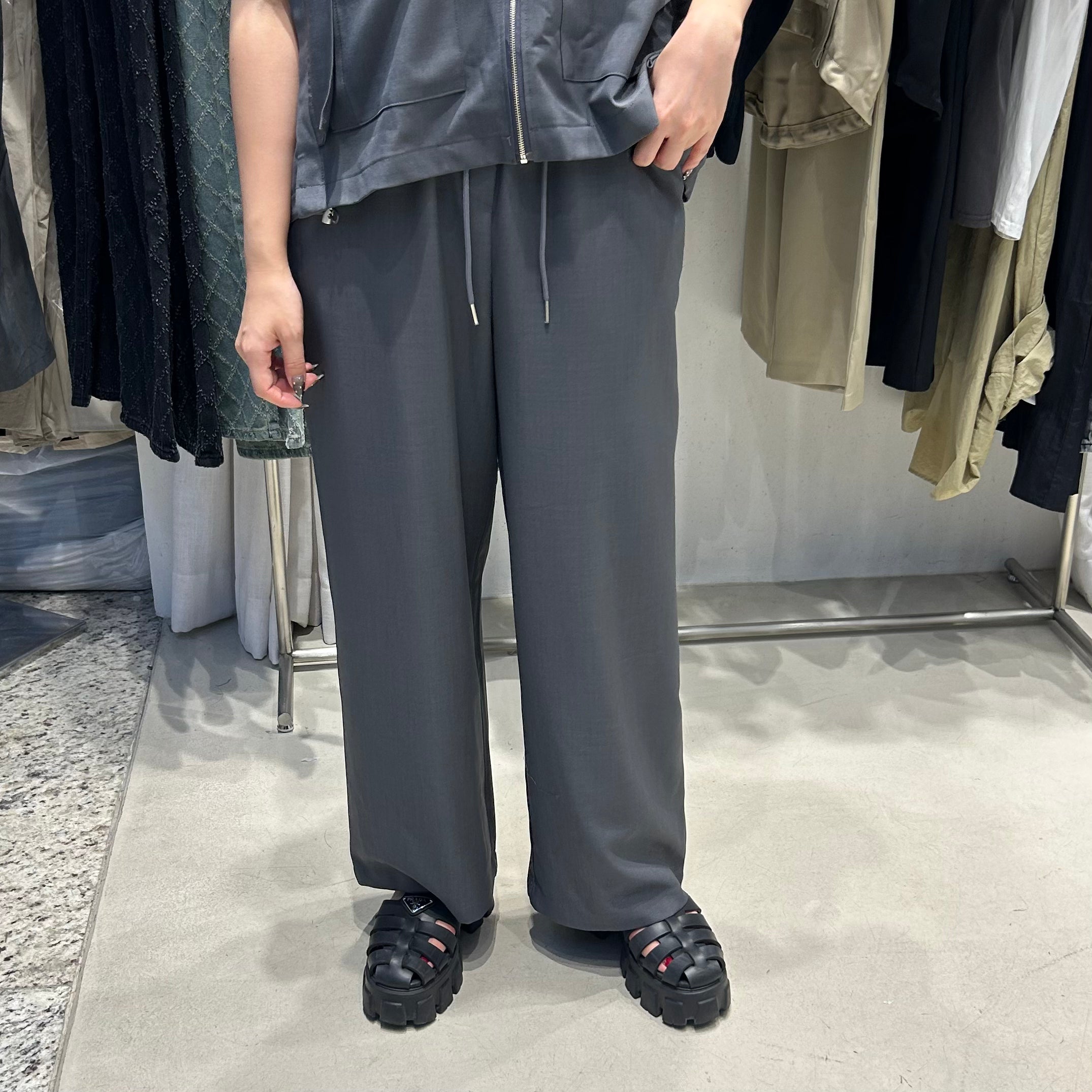 【LA MINE DOR】ストラップパンツ  -グレー-   ※7/8-15頃より順次配送