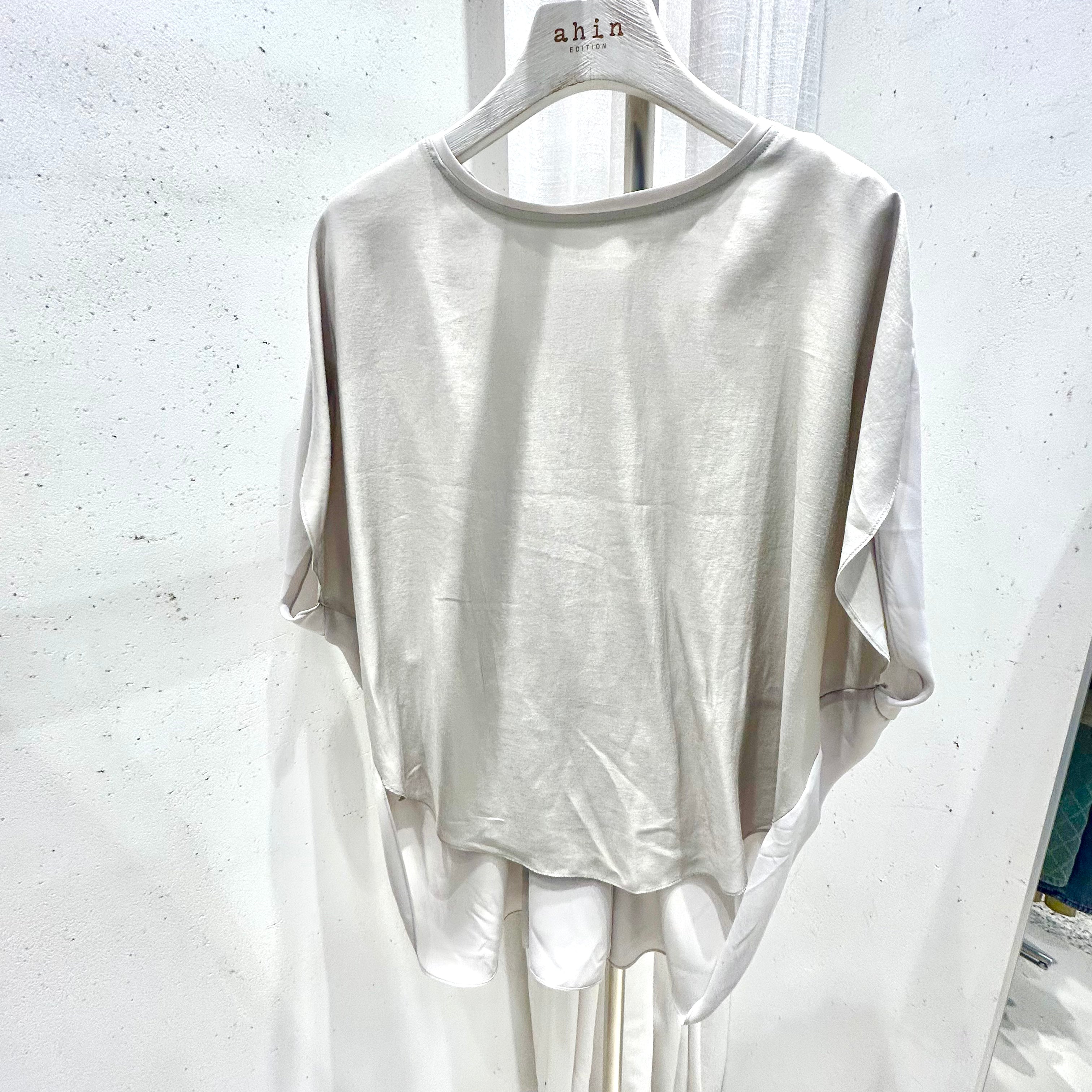 【LA MINE DOR】バックカラートップス  -ベージュ-   ※7/8-15頃より順次配送