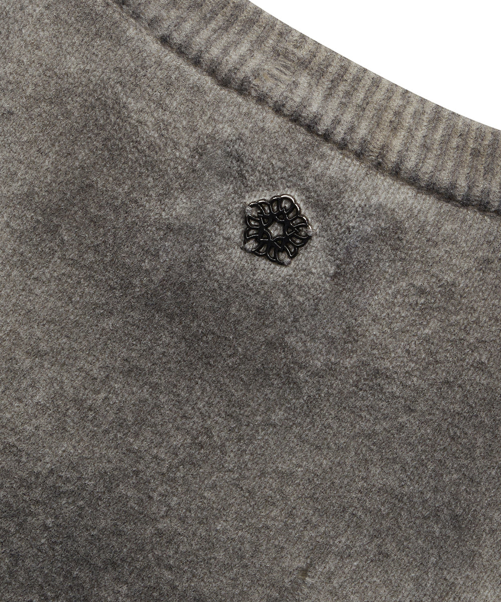 ※予約商品【ULKIN】Spray Damaged Round Knit Grey　※12月頃より順次配送予定