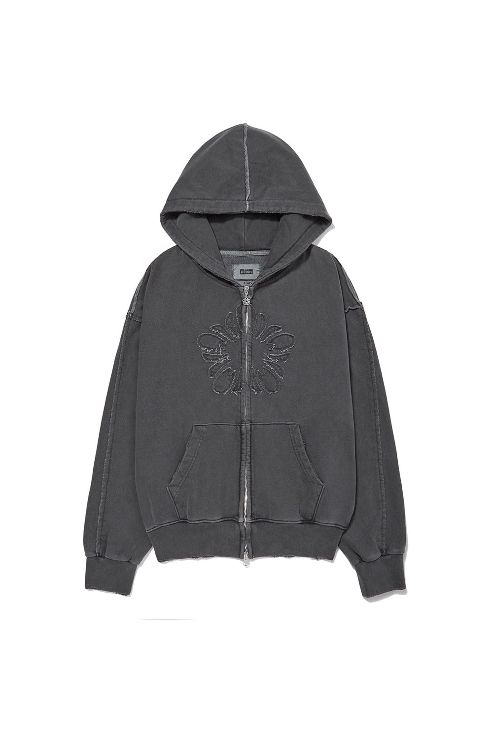 ※予約商品【ULKIN】MUGUNG Vintage Zip-up Hoodie_CHARCOAL　※12月頃より順次配送予定