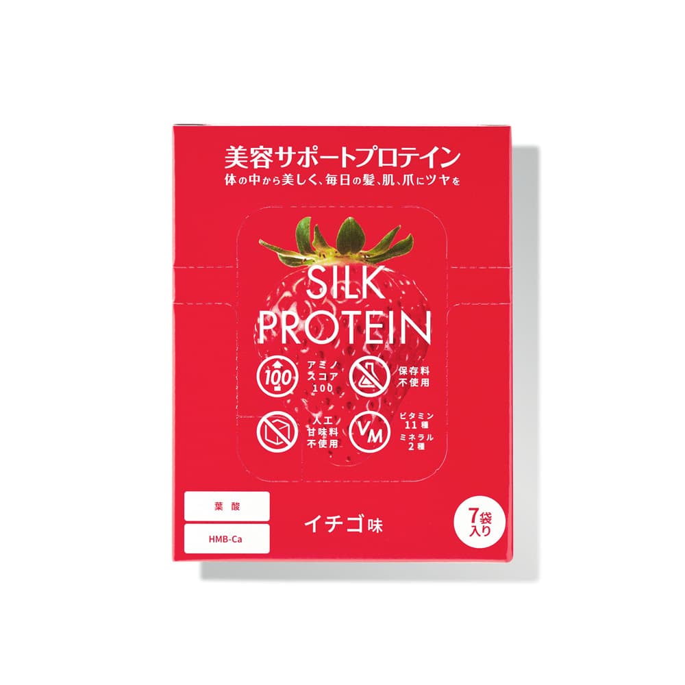 SILK PROTEIN（美容ｻﾎﾟｰﾄﾌﾟﾛﾃｲﾝ）7食分 ｲﾁｺﾞ味　※8/6~12迄に順次発送予定
